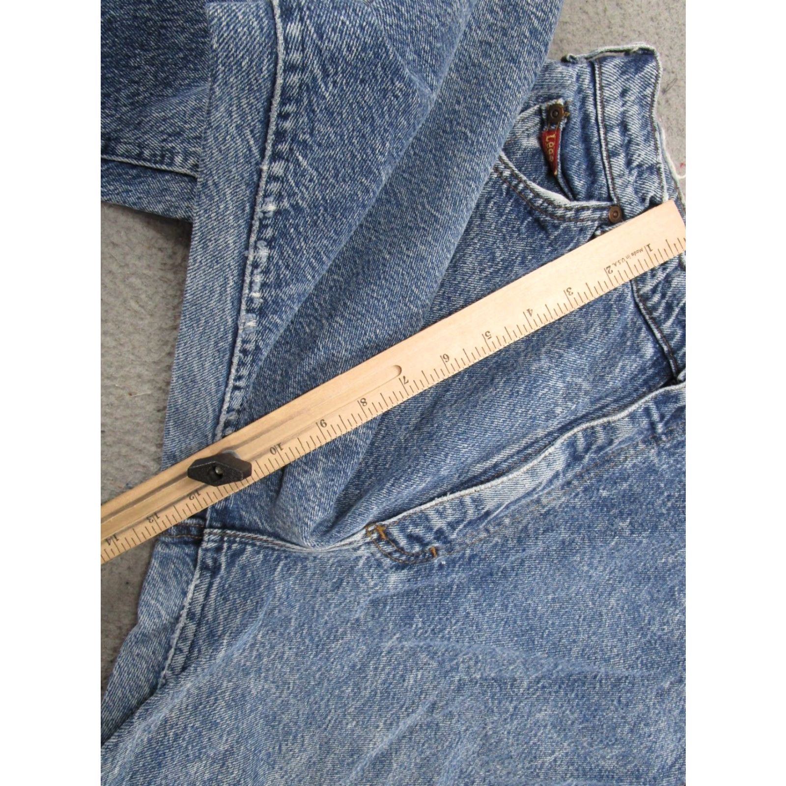 Lee VINTAGE Lee Stonewashed Blue Denim High Rise Mom Jeans Size 14 Med USA Made - 90s Womens Jeans Size 36" / US 14 / IT 50 - 7 Thumbnail