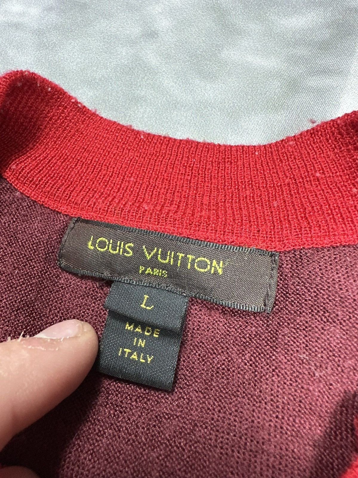 Louis Vuitton Women's Paris Wool-Leather Elbow Patch Logo Pullover Jumper Size L / US 10 / IT 46 - 3 Thumbnail