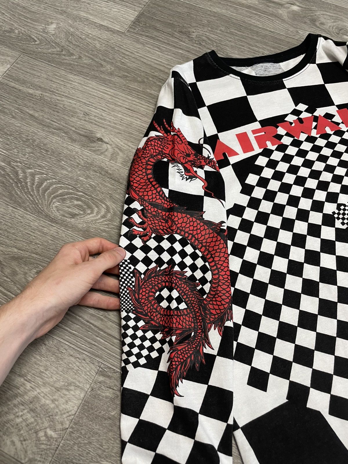 Airwalk Airwalk Long Sleeve Graphic Shirt Checkerboard Dragon Print Size US M / EU 48-50 / 2 - 8 Thumbnail