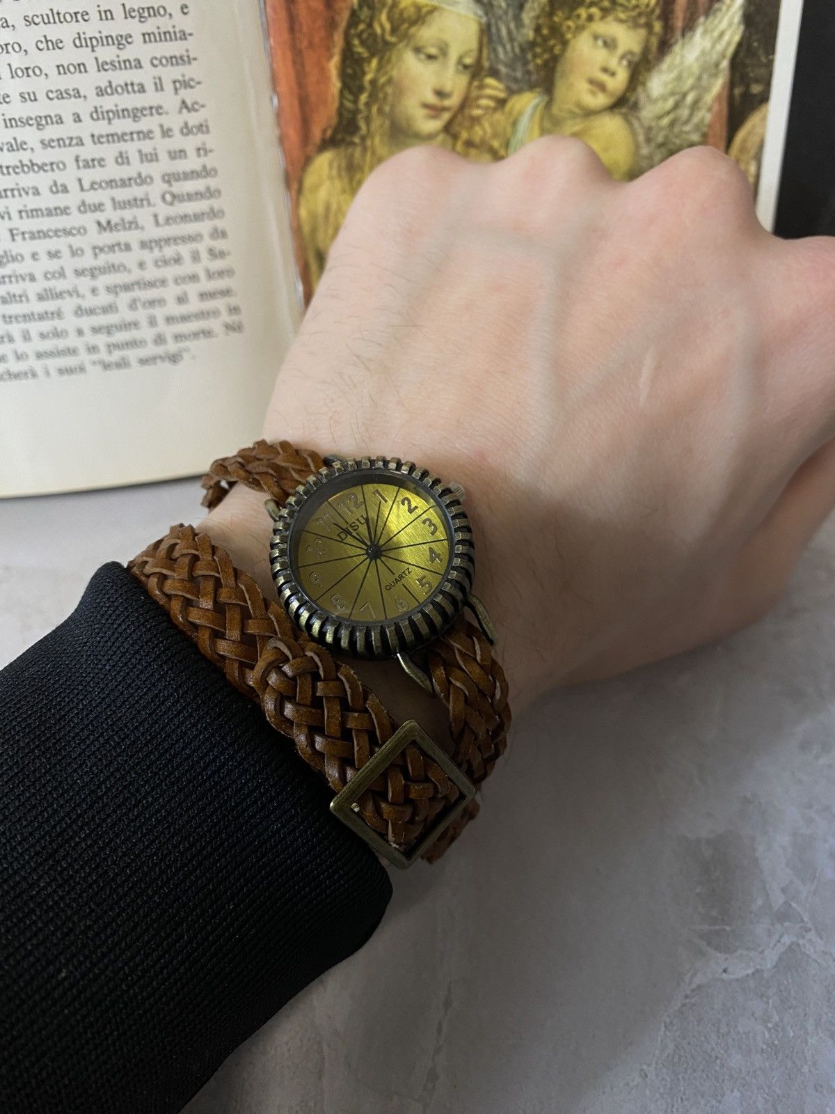 Japanese Brand Vintage DISU Steampunk Braided Leather Wrap Watch Size ONE SIZE - 3 Thumbnail