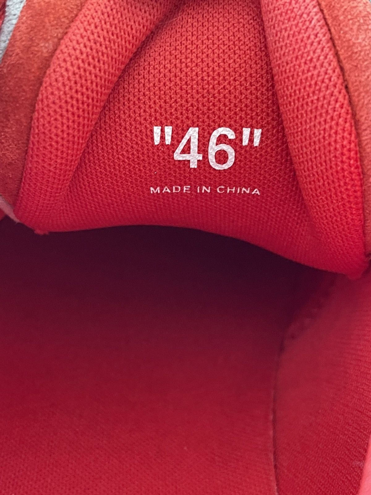 Off-White Off-White Men's Suede Low-Top Sneakers in Light Gray/Red Size US 13 / EU 46 - 6 Thumbnail