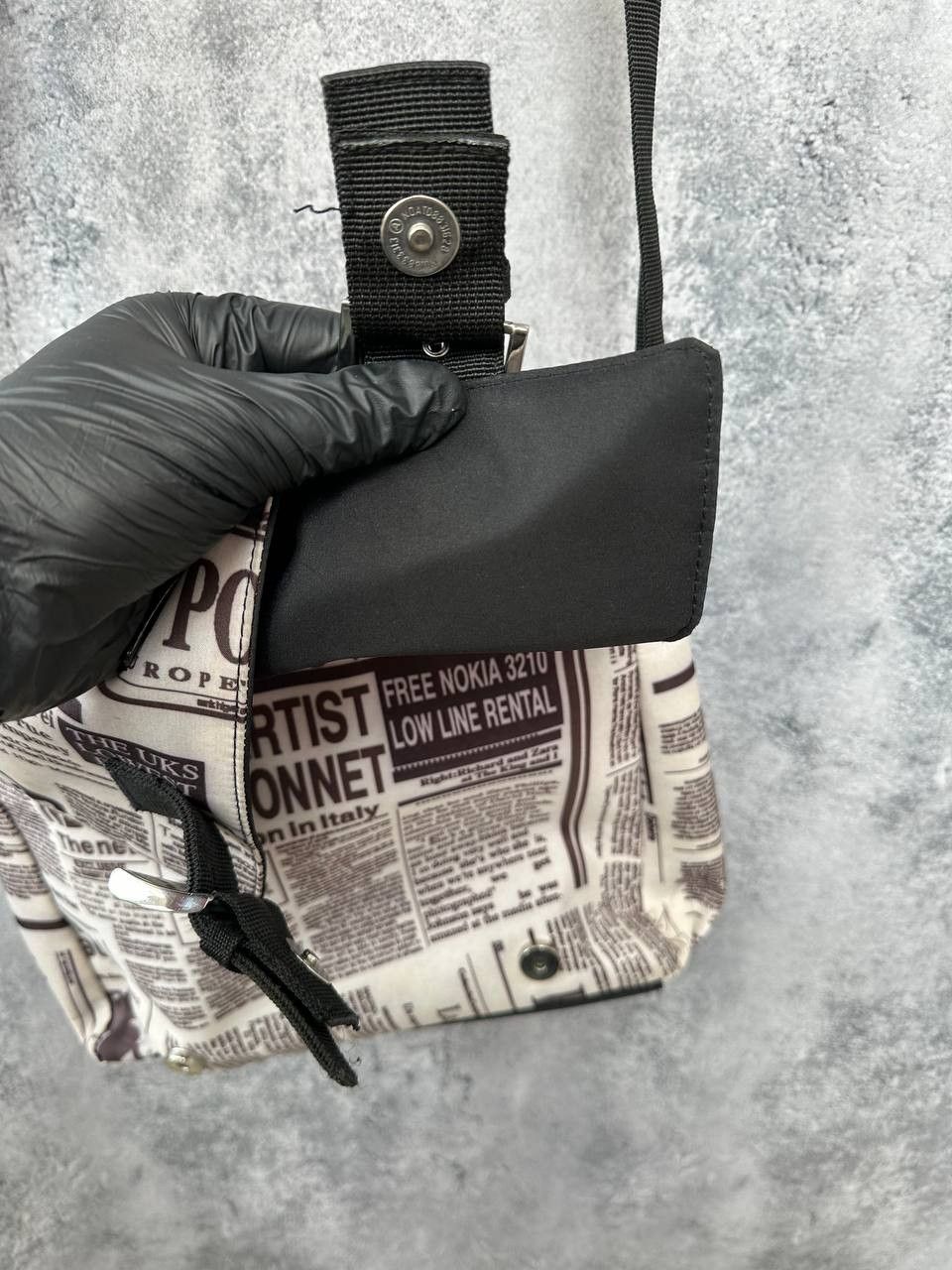 Designer L.Credi Gazette Print Crossbody Bag Newspaper Adjustable Size ONE SIZE - 12 Thumbnail