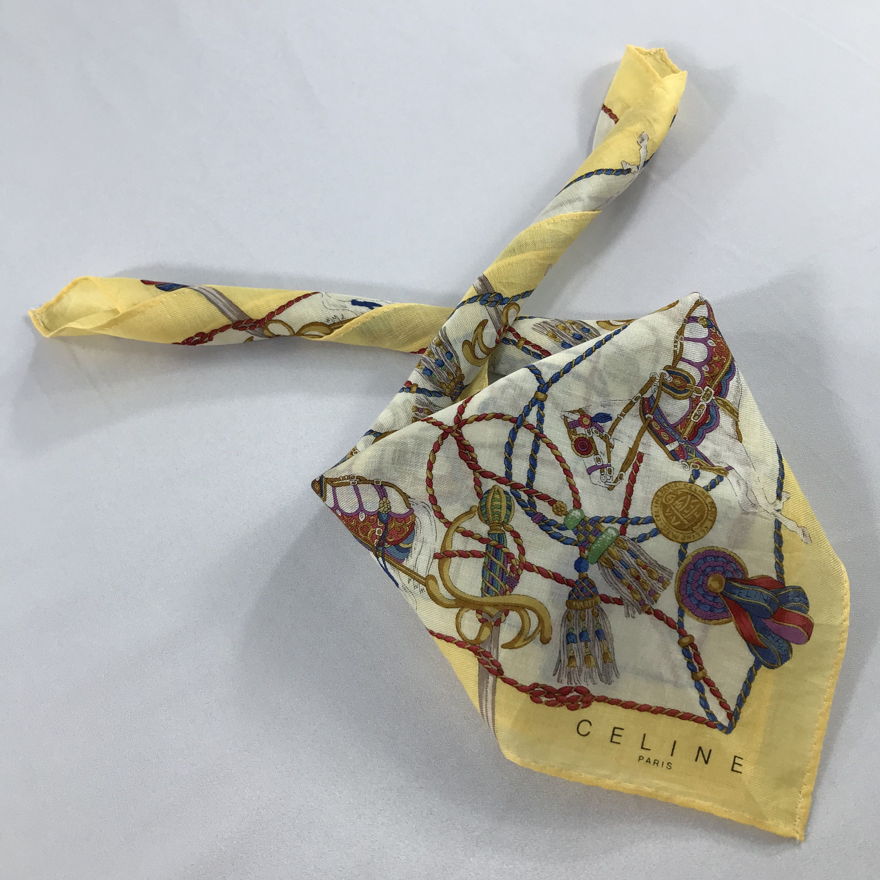 Celine × Vintage Celine Bandana / Handkerchief / Neckerchief - S2398 Size ONE SIZE - 4 Thumbnail