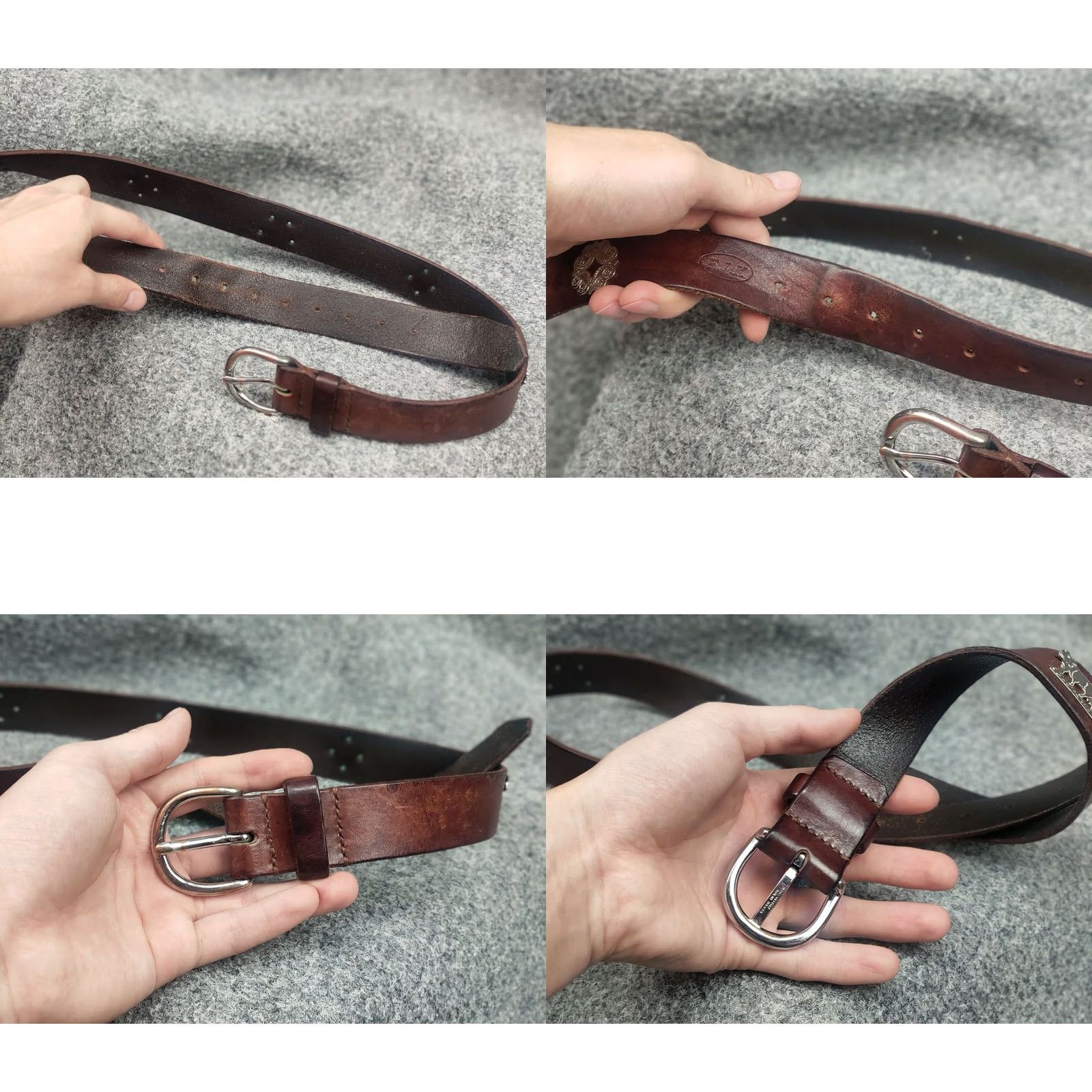 Etro VINTAGE ETRO Belt Leather Brown Mens One Size Regular Buckle Logo 90s Cows 90s City Classic Dress Mens Size ONE SIZE - 8 Thumbnail