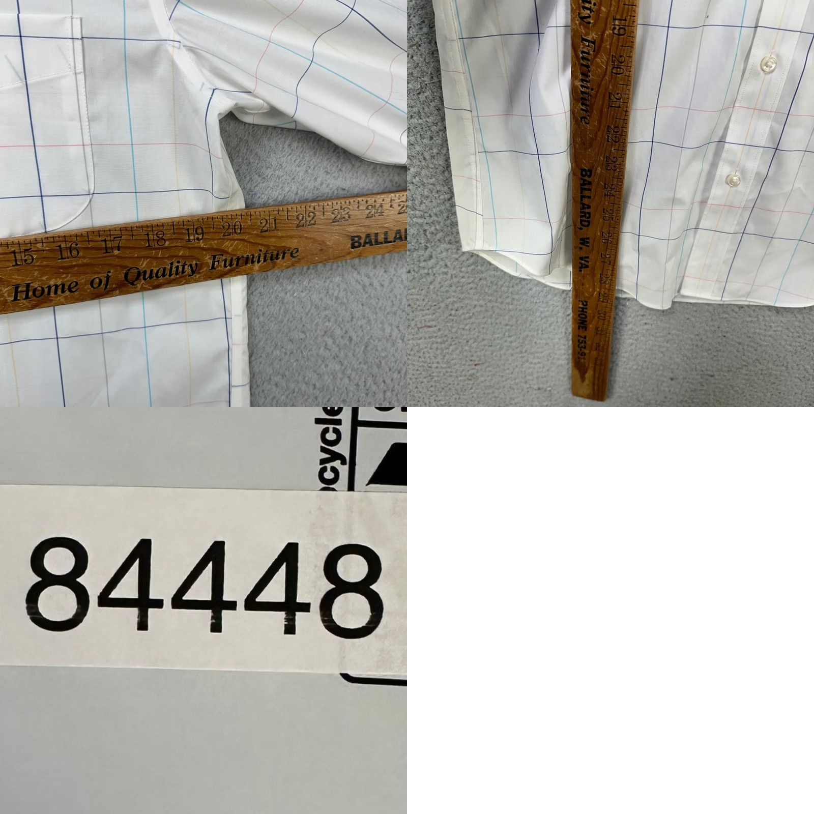 J.Crew J.CREW Slim Fit Button-Down Shirt Mens Medium White Plaid with Pocket Size US M / EU 48-50 / 2 - 8 Thumbnail