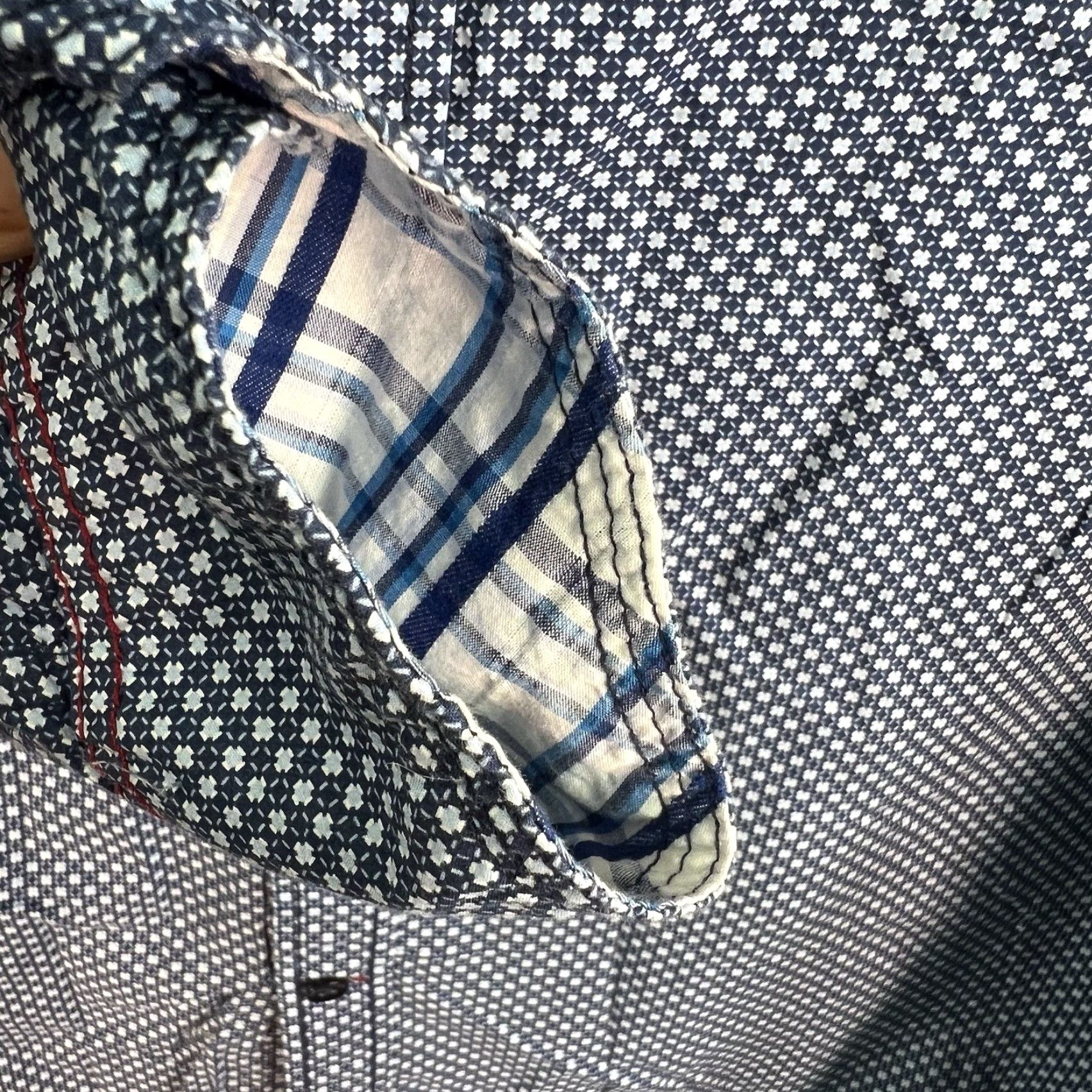 Tallia Italia Shirt XL Blue Geometric Print Long Sleeve Button-Up Mens Size US XL / EU 56 / 4 - 4 Thumbnail