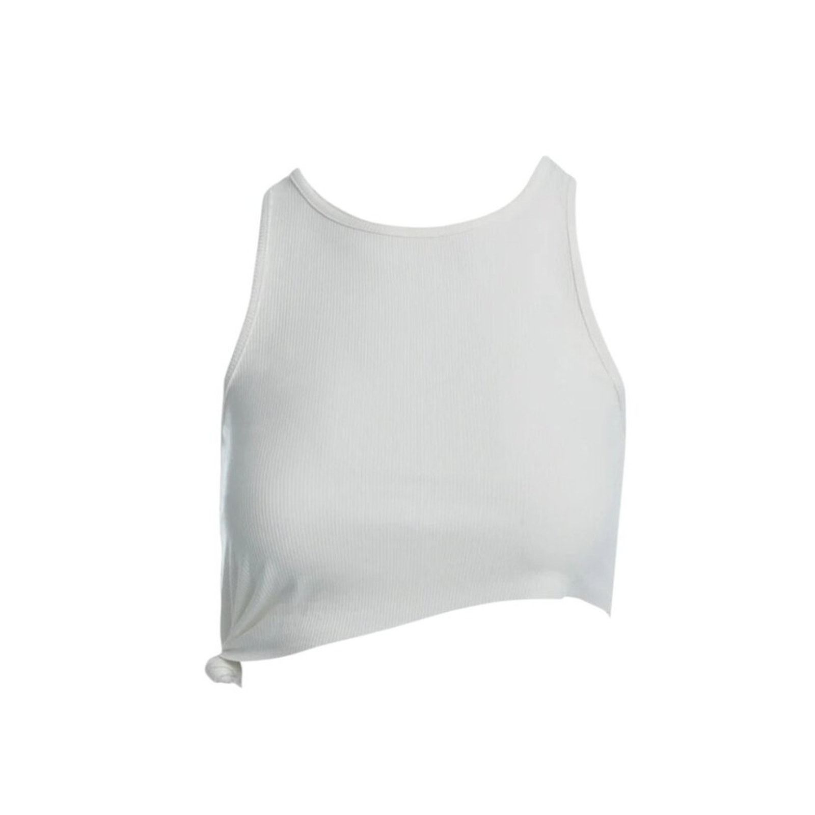 Other Naked Wardrobe Knotted Crop Top White Sz Large NWOT $42 MSRP Size L / US 10 / IT 46 - 1 Thumbnail