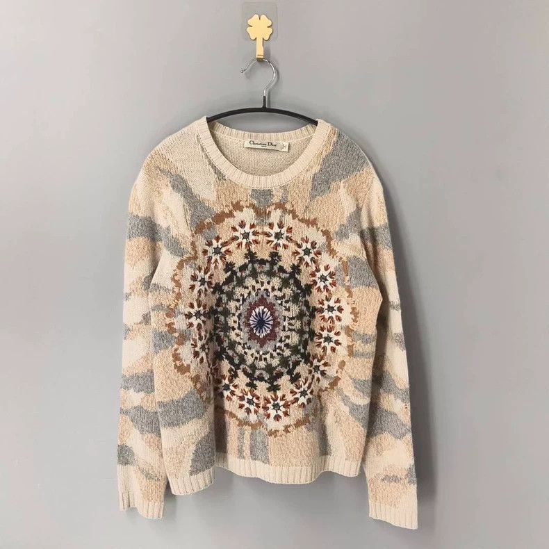 Dior Dior Embroidered Cashmere Sweater-yf Size US L / EU 52-54 / 3 - 1 Thumbnail