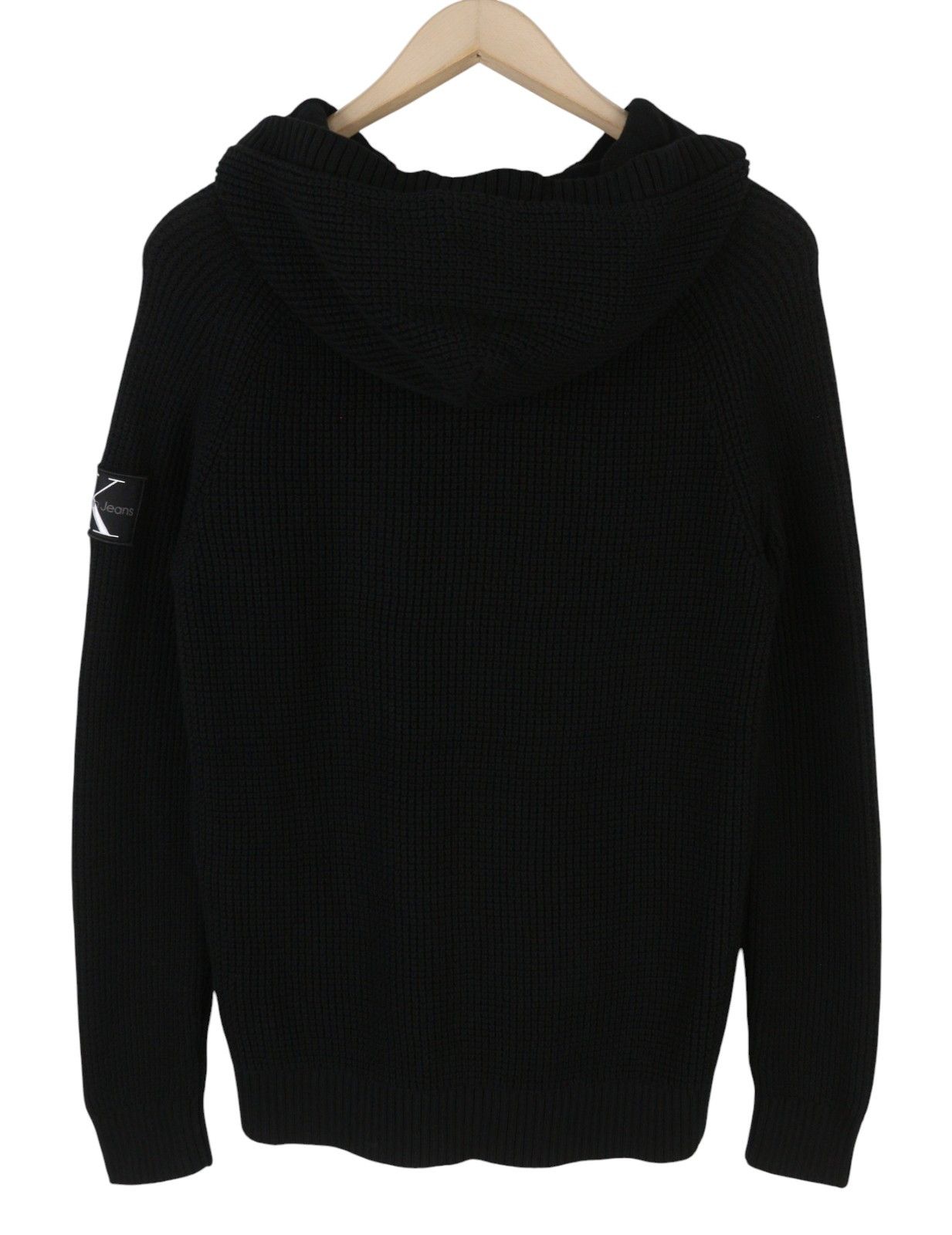 Calvin Klein M Black Cotton Knit Hooded Stretch Jumper 87436 Size US M / EU 48-50 / 2 - 2 Thumbnail