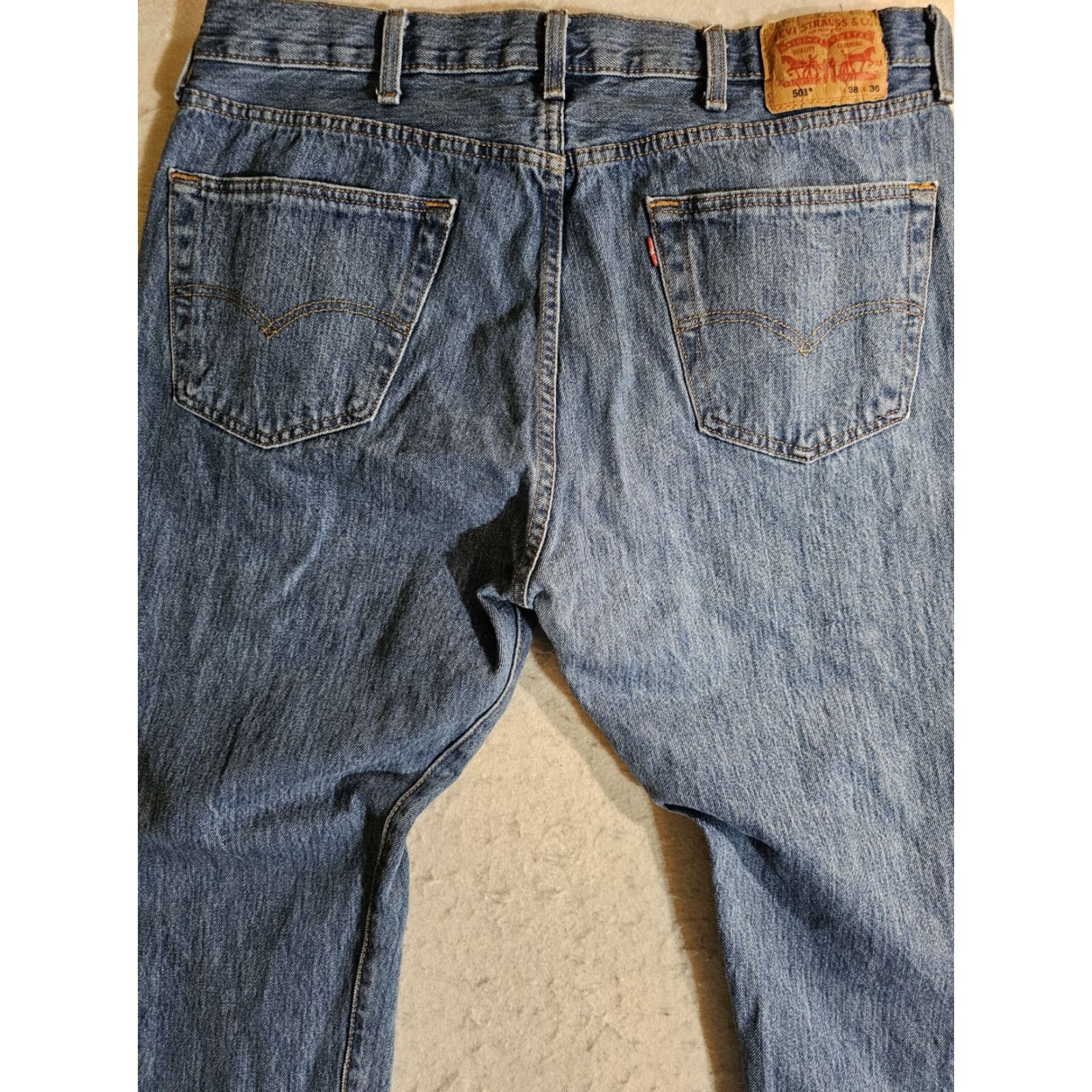 Levi's VINTAGE Levi's 501 XX Jeans Mens 38x36 Blue Light Wash Denim Distressed Cotton Y2K Size US 38 / EU 54 - 4 Thumbnail