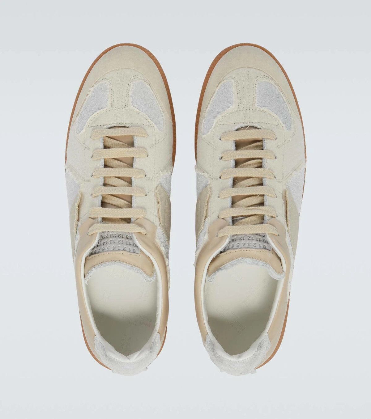 Maison Margiela oc11z1225 Replica Inside Out Suede Sneakers in Beige/White Size US 7 / EU 40 - 7 Thumbnail