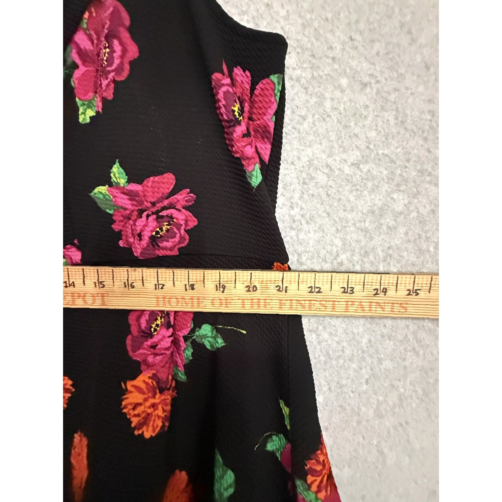 Torrid Torrid Dress Womens 3 Black Floral Fit Flare Sleeveless Scoop Neck Knee Length Size XS / US 0-2 / IT 36-38 - 7 Thumbnail