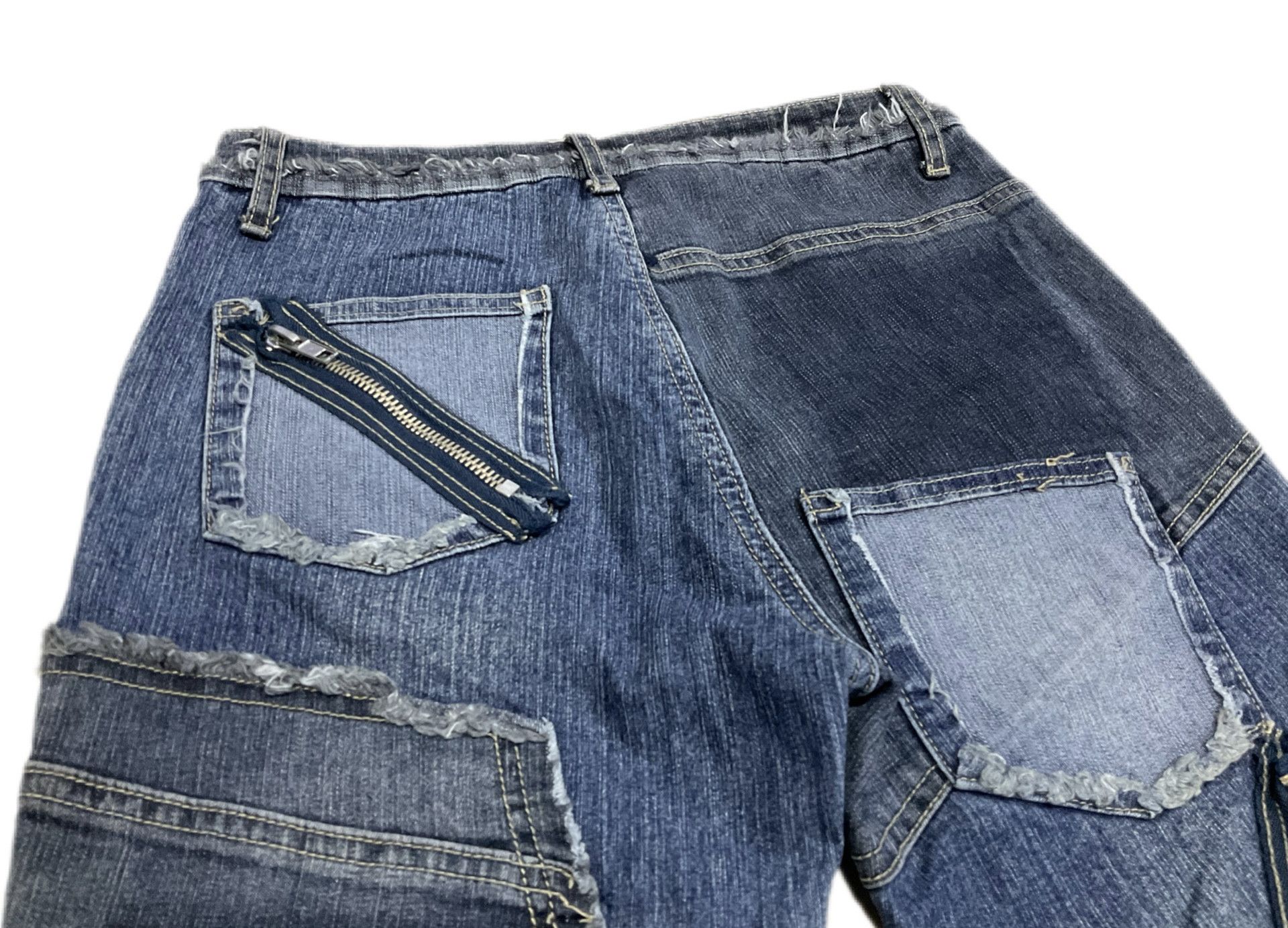 14th Addiction × Hysteric Glamour × If Six Was Nine 🔥Sick Y2K Haphazard Crazy Pockets Patchwork Flare Denim Size US 27 - 9 Thumbnail