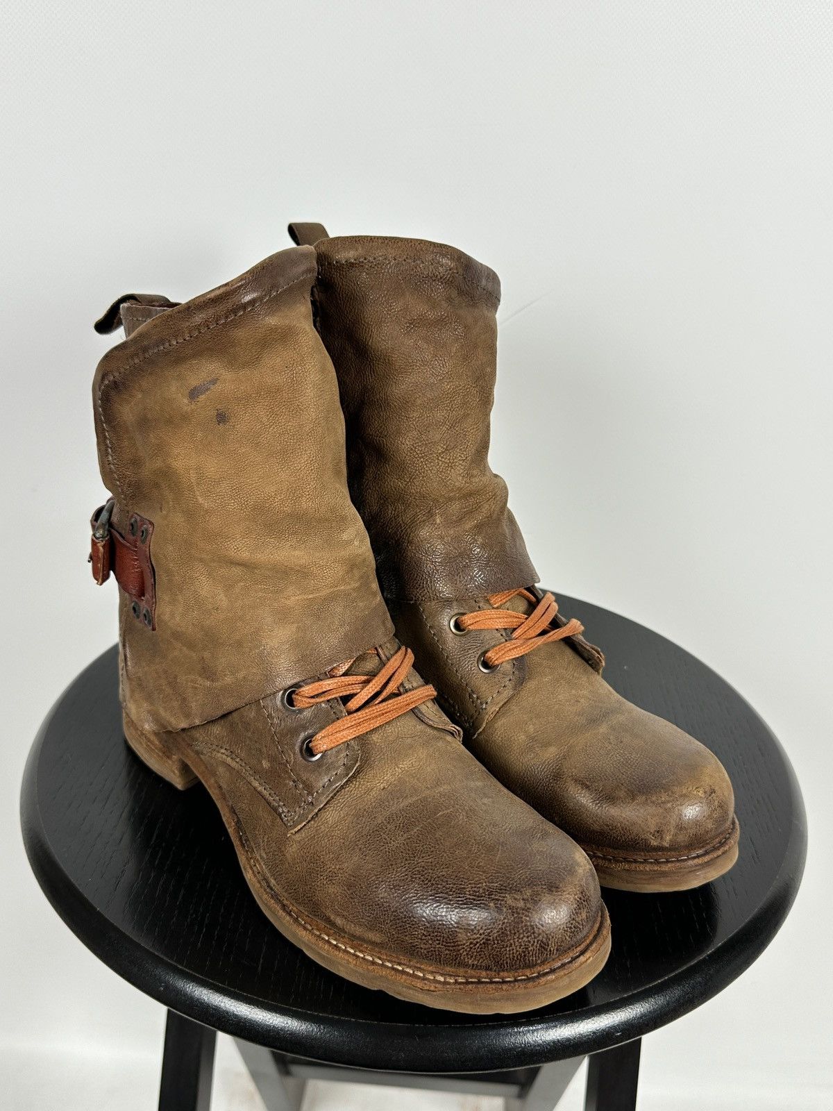 A.S.98 A.S.98. Airstep Brown Leather Biker Ankle Boots Size US 7 / IT 37 - 6 Thumbnail