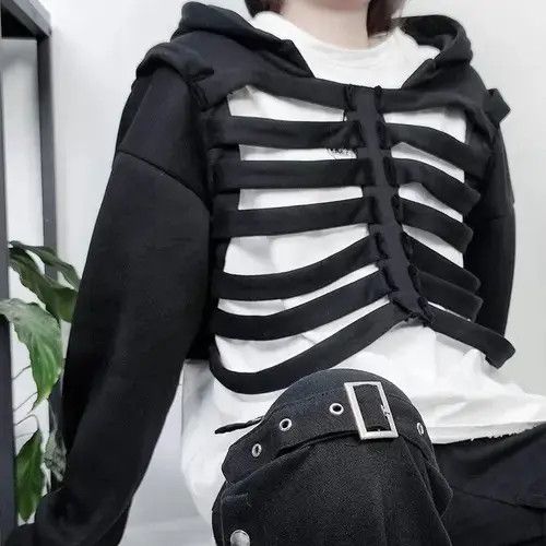 Japanese Brand × Vintage Gothic Rib Cutout Hooded Women's Size S / US 4 / IT 40 - 4 Thumbnail