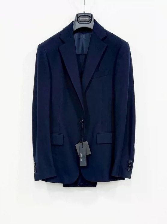 Versace Versace Navy blue pure wool men's suit set Size US M / EU 48-50 / 2 - 1 Thumbnail
