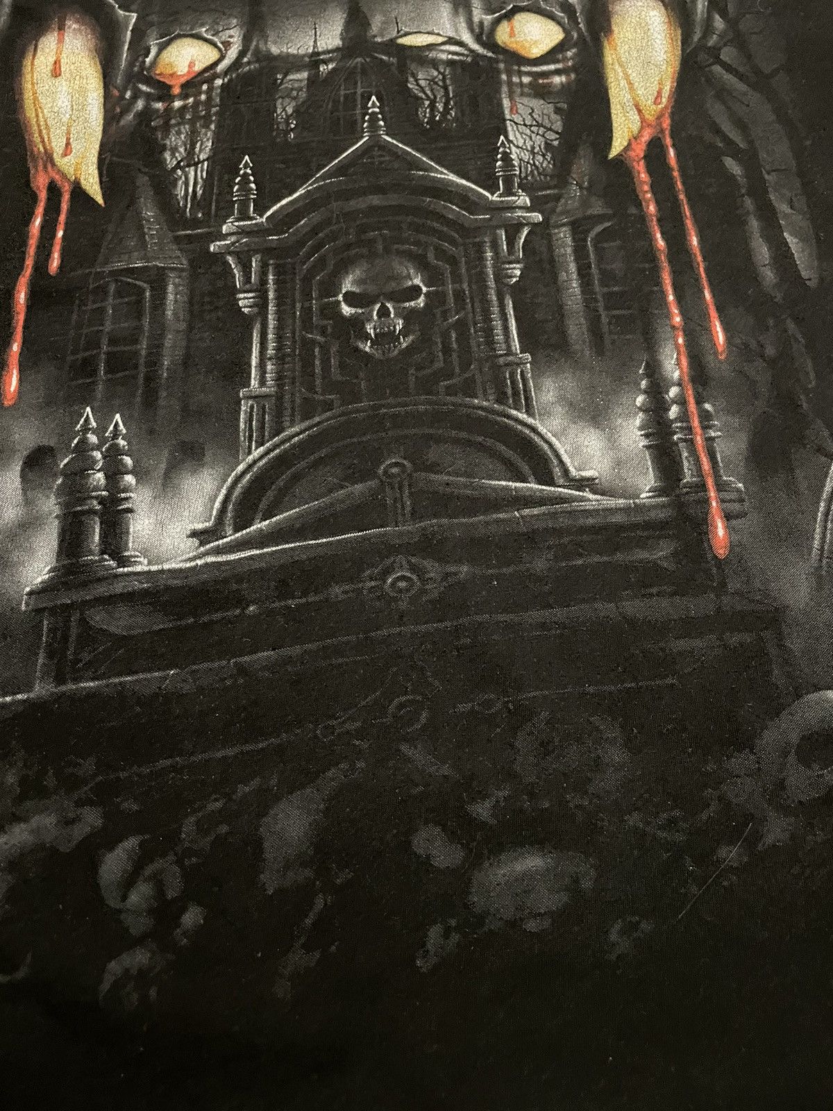 Affliction × Ed Hardy Vintage Black Metal Vampire Cross Full Print Long Sleeve Size US XL / EU 56 / 4 - 11 Thumbnail