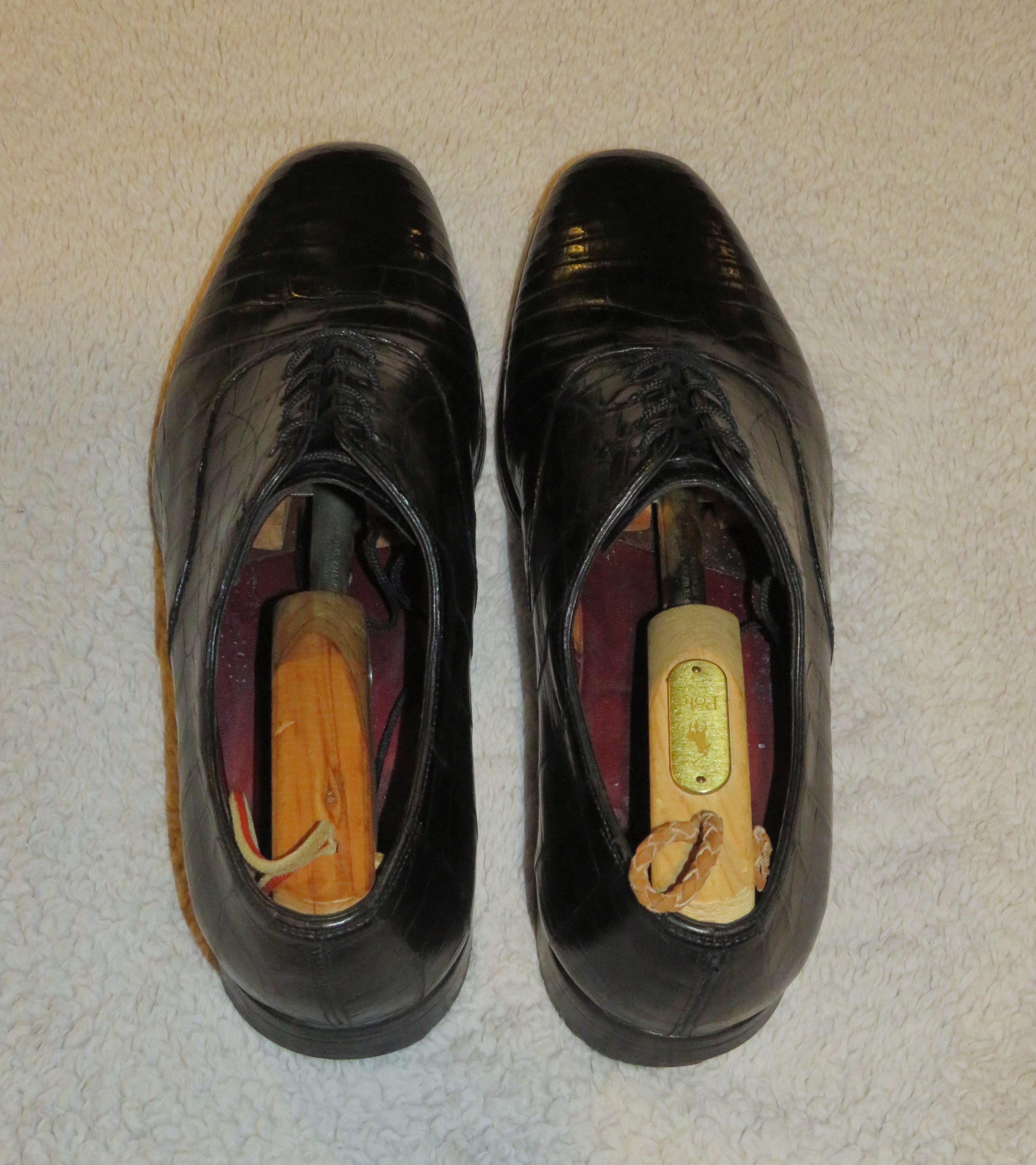 Edward Green × Ralph Lauren Purple Label Black Crocodile Leather Derby 9.5/10 Size US 10 / EU 43 - 8 Thumbnail