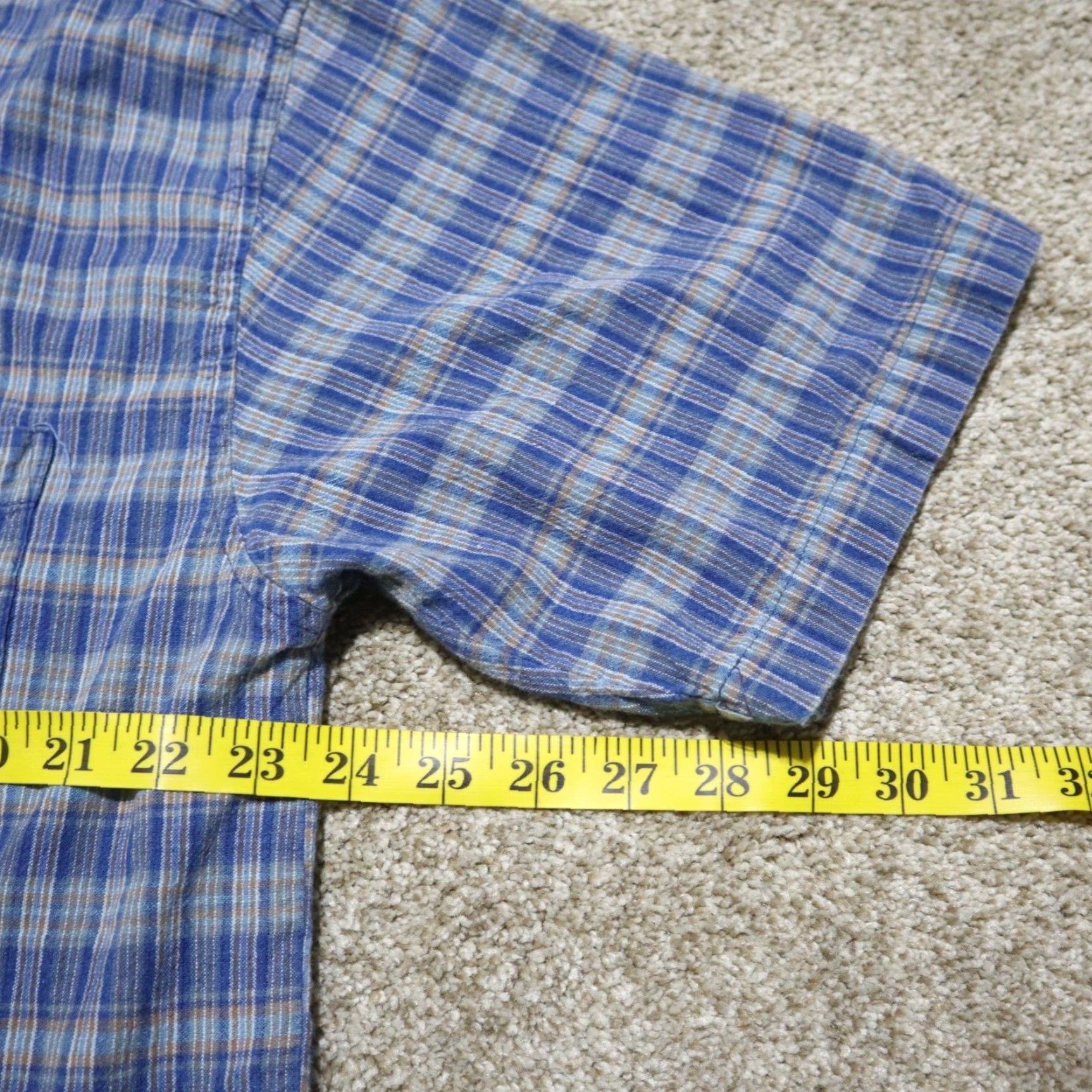 Vintage AriZona Men's Long Sleeve Button-Up Plaid Shirt, Cotton, Blue, Size L, Casual, Western Style Size US L / EU 52-54 / 3 - 5 Thumbnail