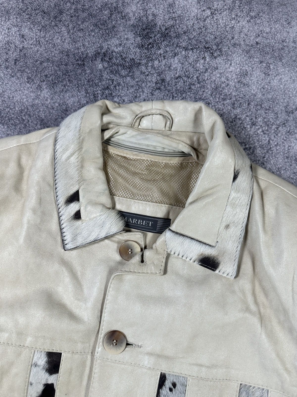 Vintage Y2K Vintage Leather Cow Fur Jacket Streetwear Very Rare 90s Size US XL / EU 56 / 4 - 3 Thumbnail