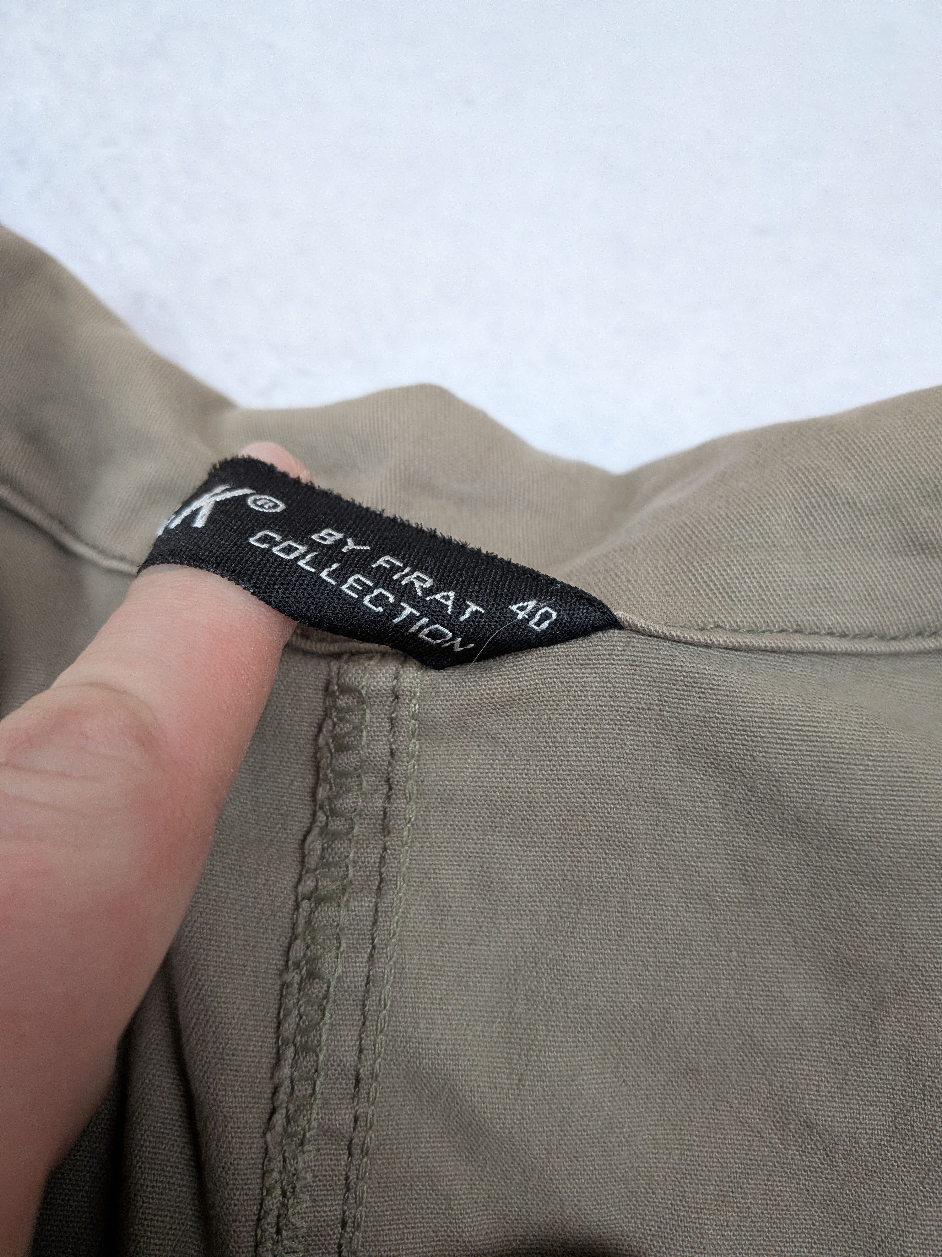 Other Khaki Cropped Blazer M | F&K Military Jacket | Y2K Fit Flare Size M / US 6-8 / IT 42-44 - 7 Thumbnail