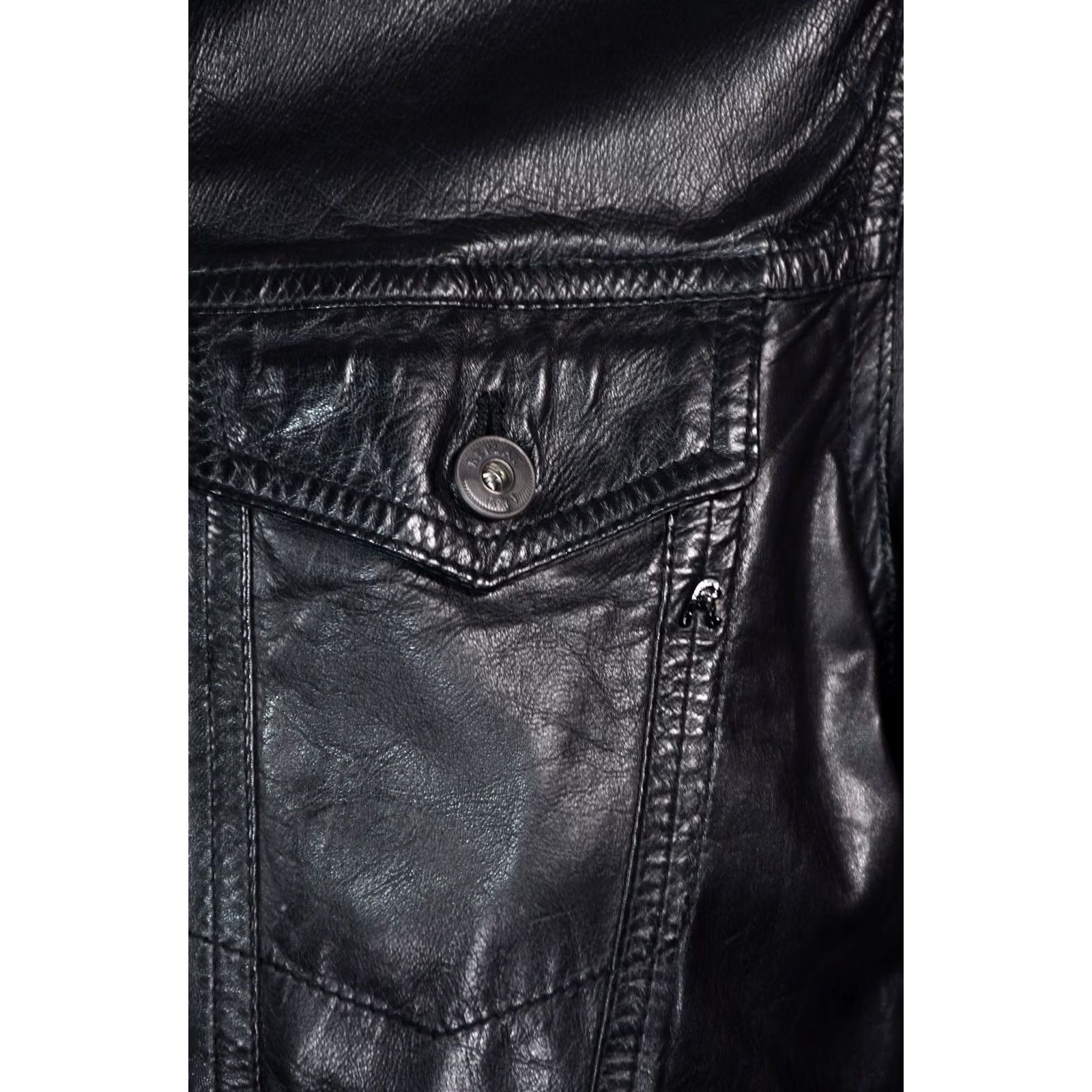 Replay REPLAY Trucker Jacket Mens 2XL Leather Black Button Casual Vintage No Size US XXL / EU 58 / 5 - 4 Thumbnail