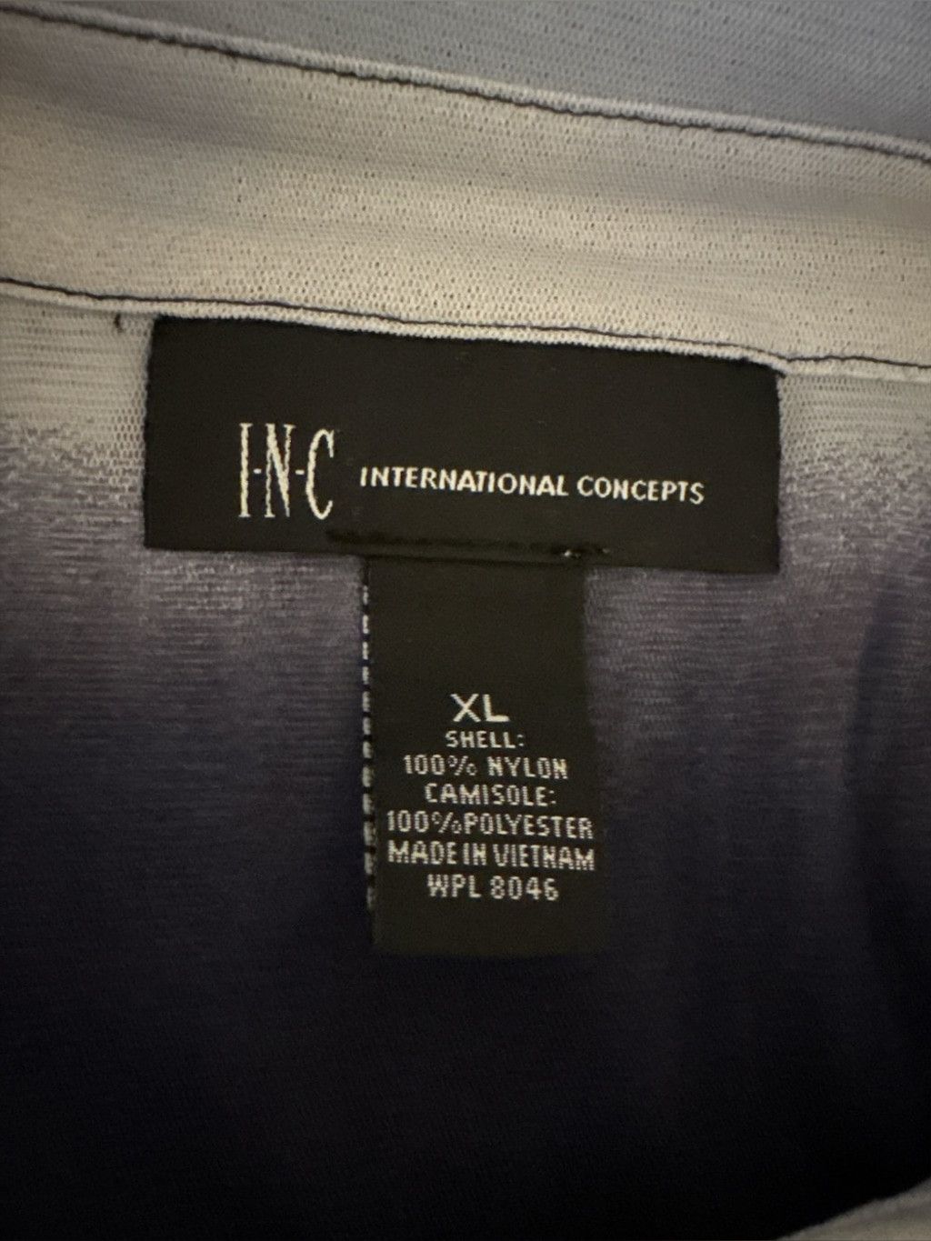 I.N.C Women's Button-up Shirt with a Bold Navy and White ombré pat Size XL / US 12-14 / IT 48-50 - 3 Thumbnail