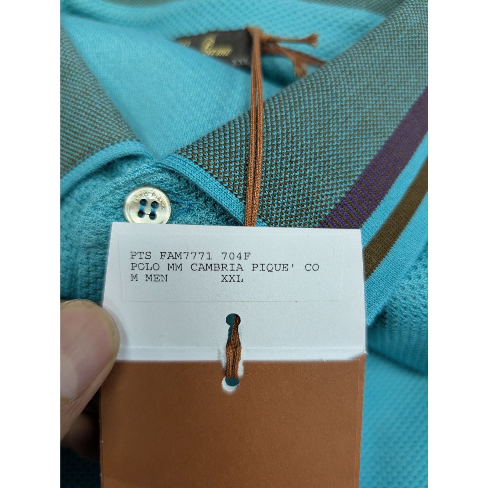 Loro Piana o1rshd1 Polo MM Cambria Pique in Sky Blue Size US XXL / EU 58 / 5 - 16 Thumbnail