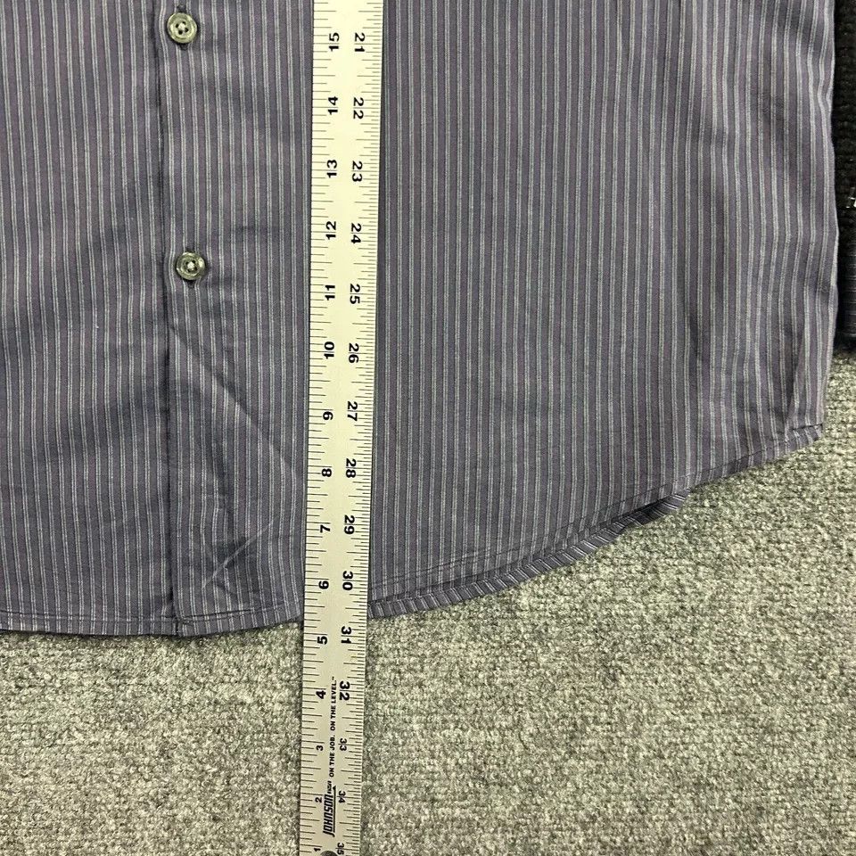 John Varvatos John Varvatos Shirt Mens Large Purple Striped Luxe Button Up Size US L / EU 52-54 / 3 - 5 Thumbnail