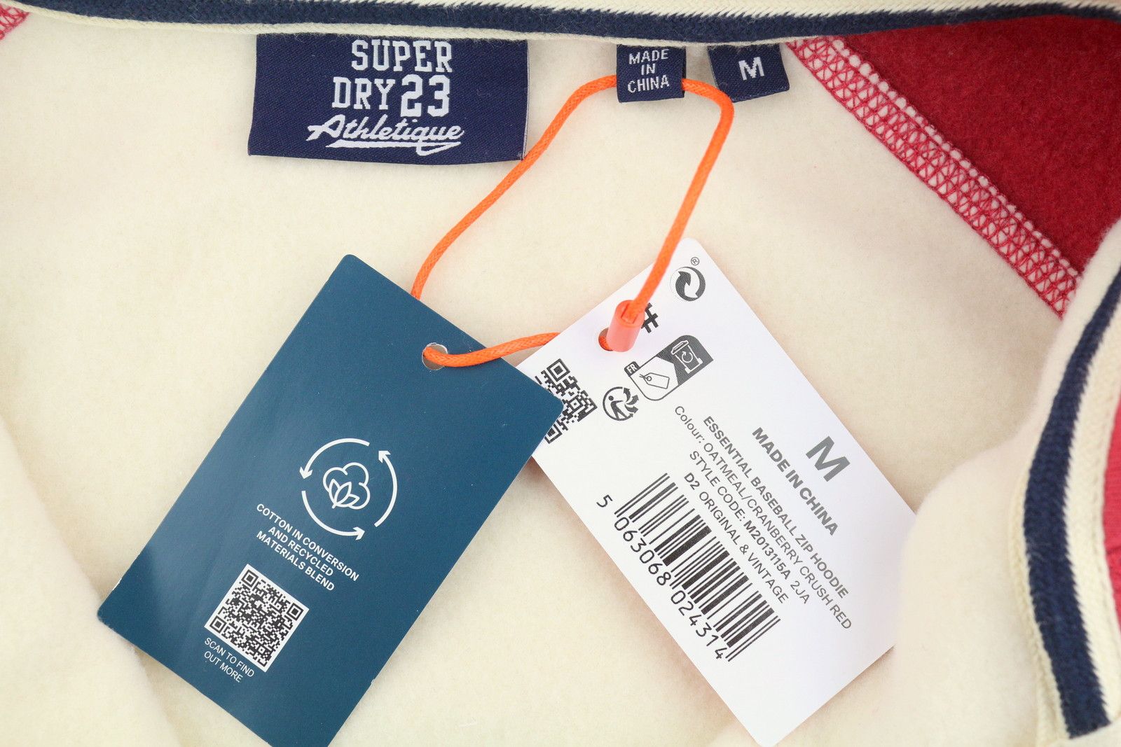 Superdry ESSENTIAL BASEBALL M Red Full Zip Hoodie 87133 Size US M / EU 48-50 / 2 - 7 Thumbnail