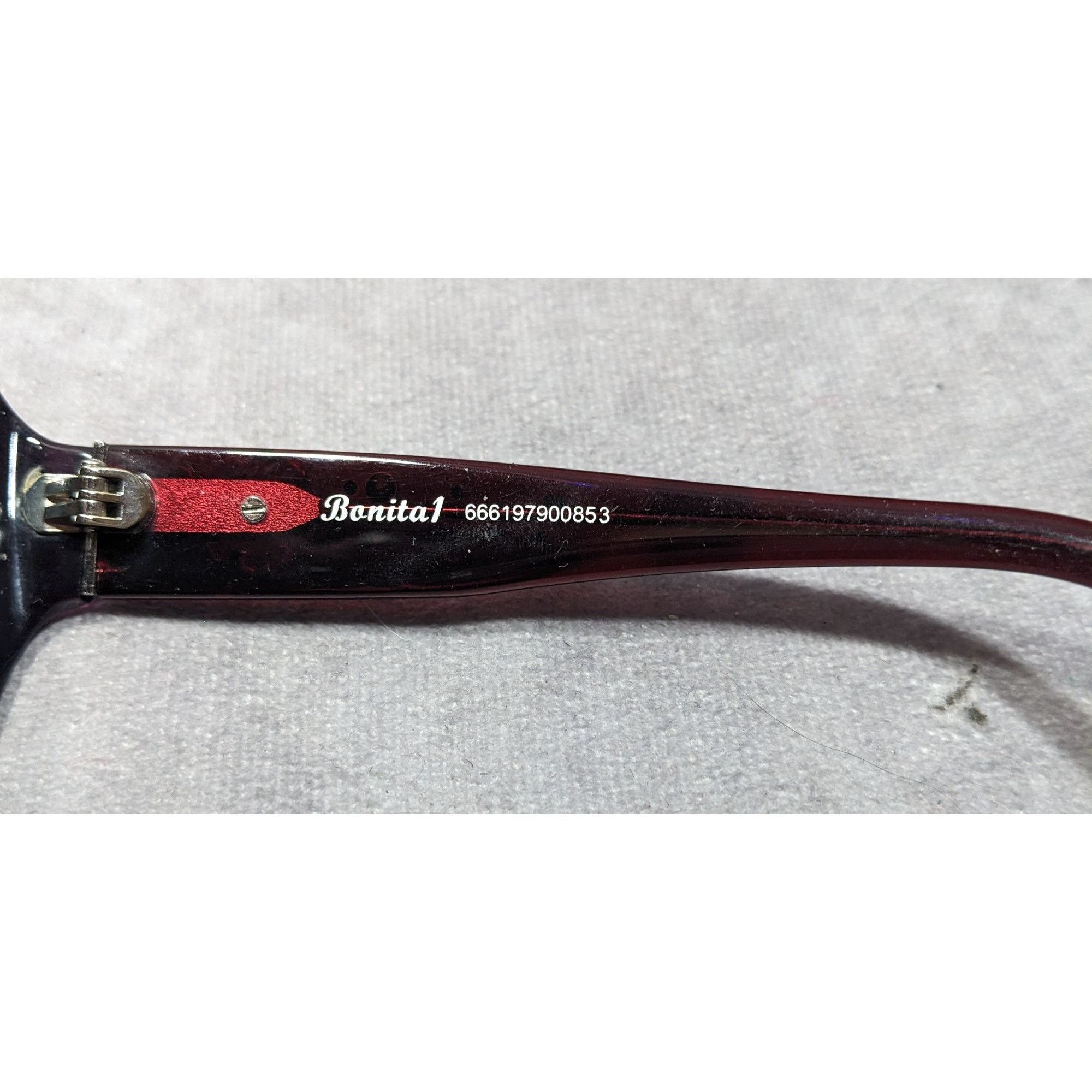 Other Solvari Bonita1 Purple Floral Rhinestone Retro Sunglasses Size ONE SIZE - 6 Thumbnail