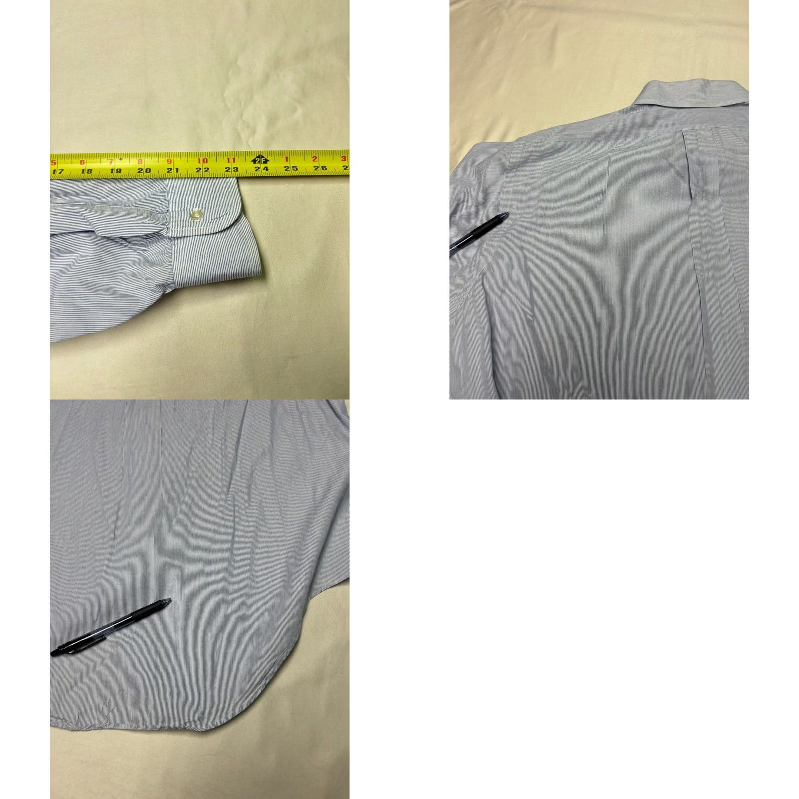 Brooks Brothers Brooks Brothers Makers Dress Shirt Blue White Striped 100% Cotton 17 Pit to Pit 26" Long Sleeve Mens Size 46R - 8 Thumbnail