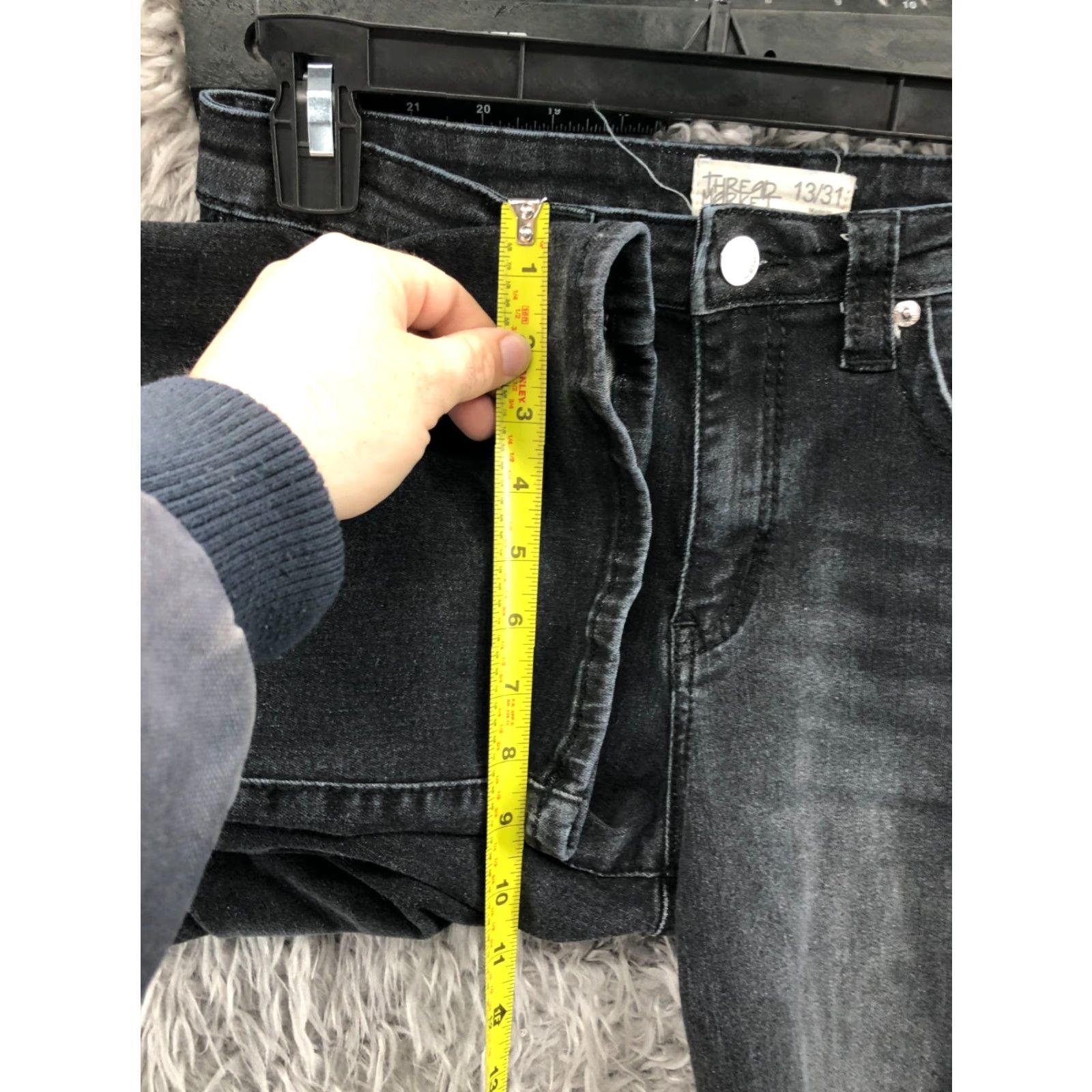 Market Thread Market Bootcut Jeans Size 13 Juniors Womens Dark Wash Black Jeans Casual Regular 5-Pocket Denim N/A Mens Womens Boys Girls Size 34" / US 12 / IT 48 - 5 Thumbnail