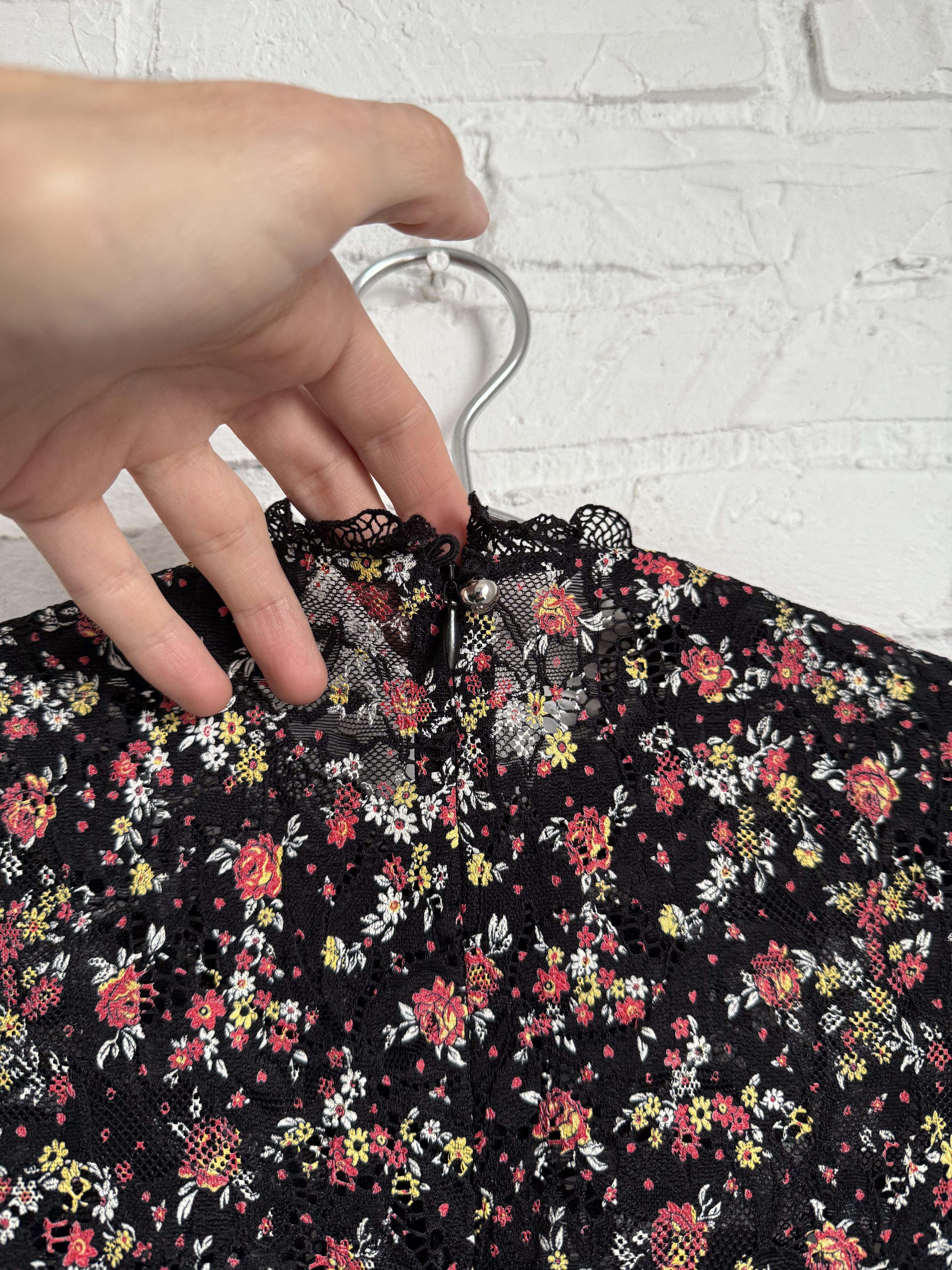 Paco Rabanne Rabanne Floral Lace Top & Skirt Set Black Size XS / US 0-2 / IT 36-38 - 13 Thumbnail