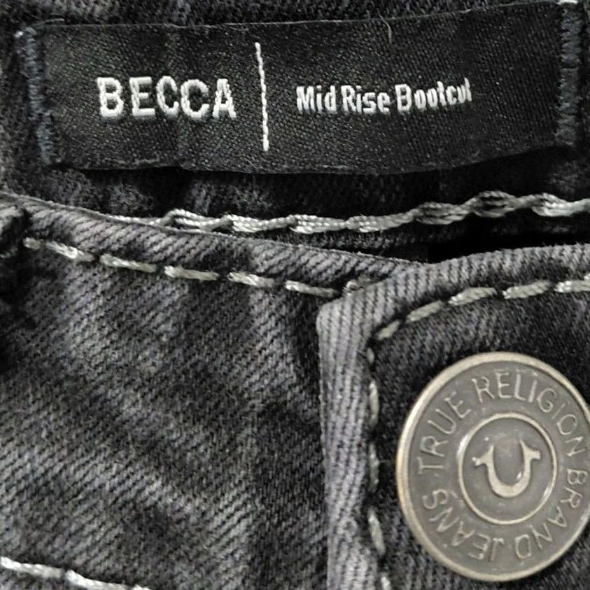 True Religion True Religion BECCA Mid Rise Bootcut Jeans Black Solid Denim Women Size 27 Size 27" / US 4 / IT 40 - 5 Thumbnail