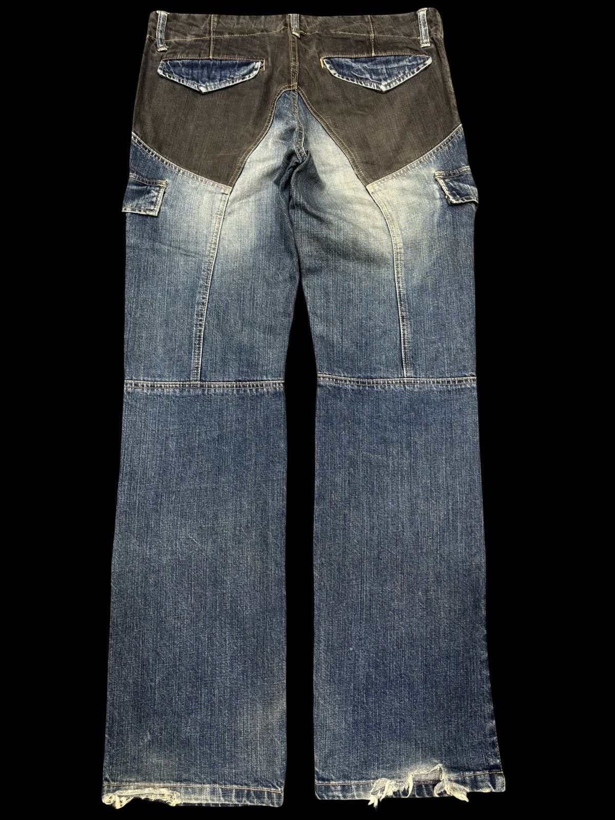 Japanese Brand PPFM Japan Custom Performance Two Tones Cargo Biker Denim Size US 33 - 2 Thumbnail
