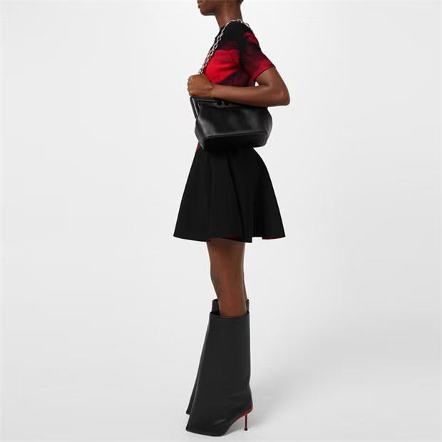 Alexander McQueen o1g2r1mq0824 Slash Flare Boots in Black & Red Size US 9 / IT 39 - 6 Thumbnail