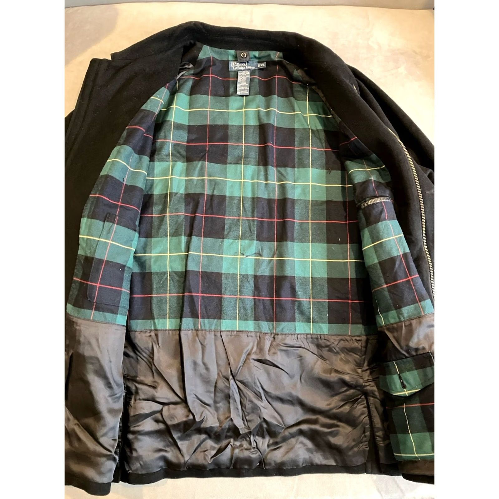 Ralph Lauren VINTAGE Polo Ralph Lauren Jacket Coat Wool Leather Trim Black XL Button Zip Pockets All Seasons Full Zip Men Overcoat Classic Preppy Motorcycle? Size US XL / EU 56 / 4 - 5 Thumbnail