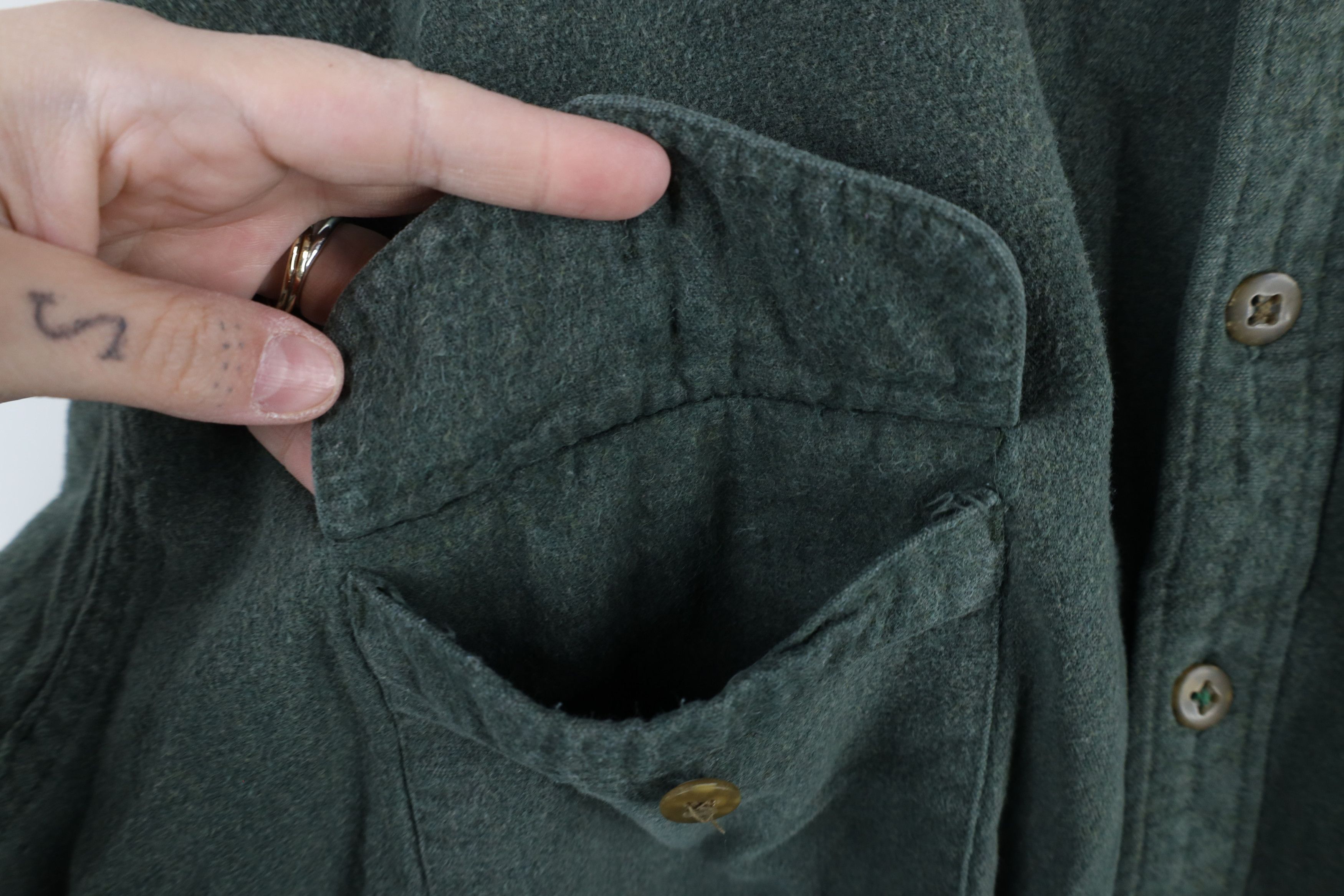 Vintage Vintage 90s Streetwear Chamois Cloth Button Shirt Green Size US XL / EU 56 / 4 - 6 Thumbnail