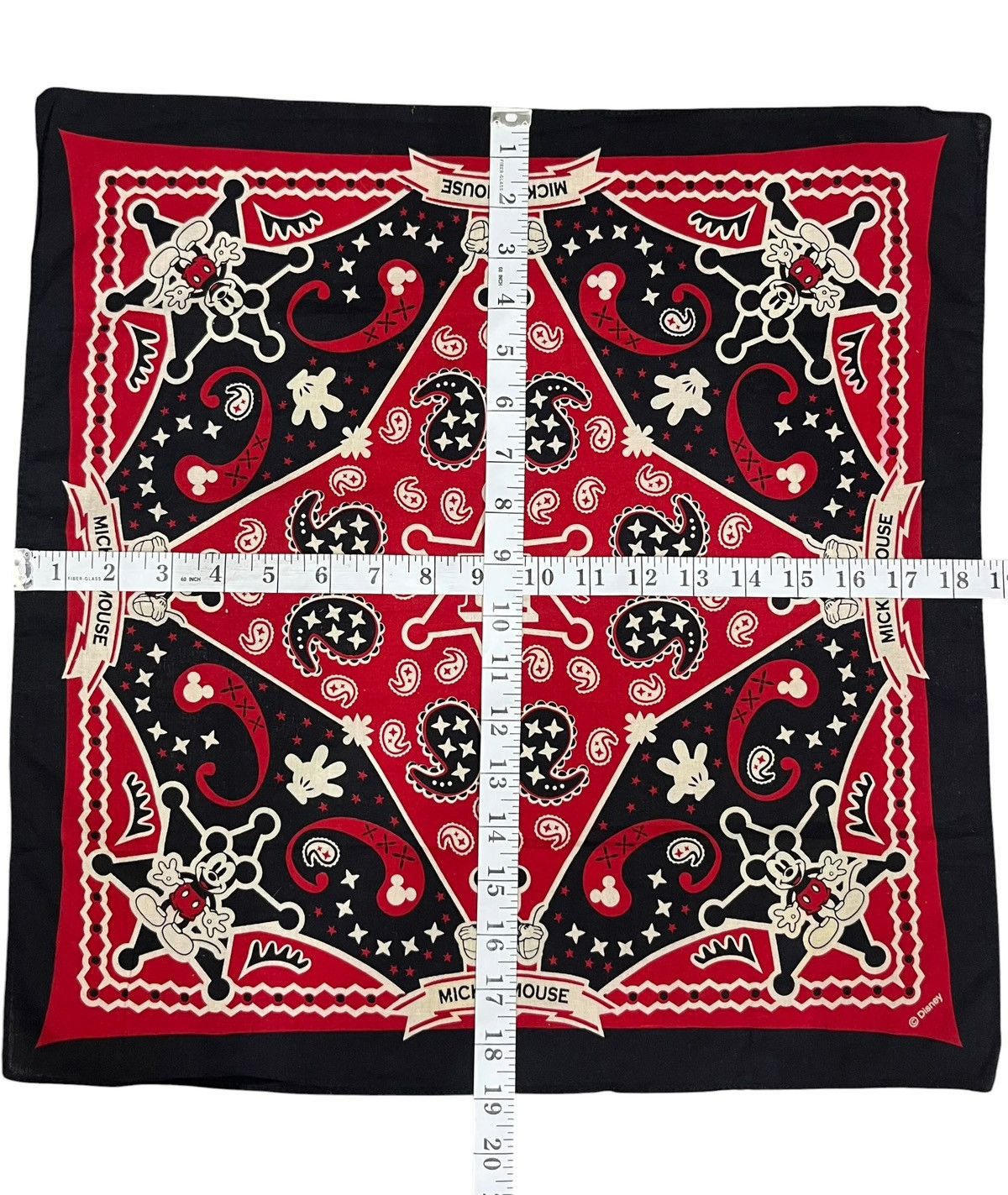 Disney RARE Vintage Disney Mickey Mouse Paisley Bandana Red Archive Size ONE SIZE - 5 Thumbnail