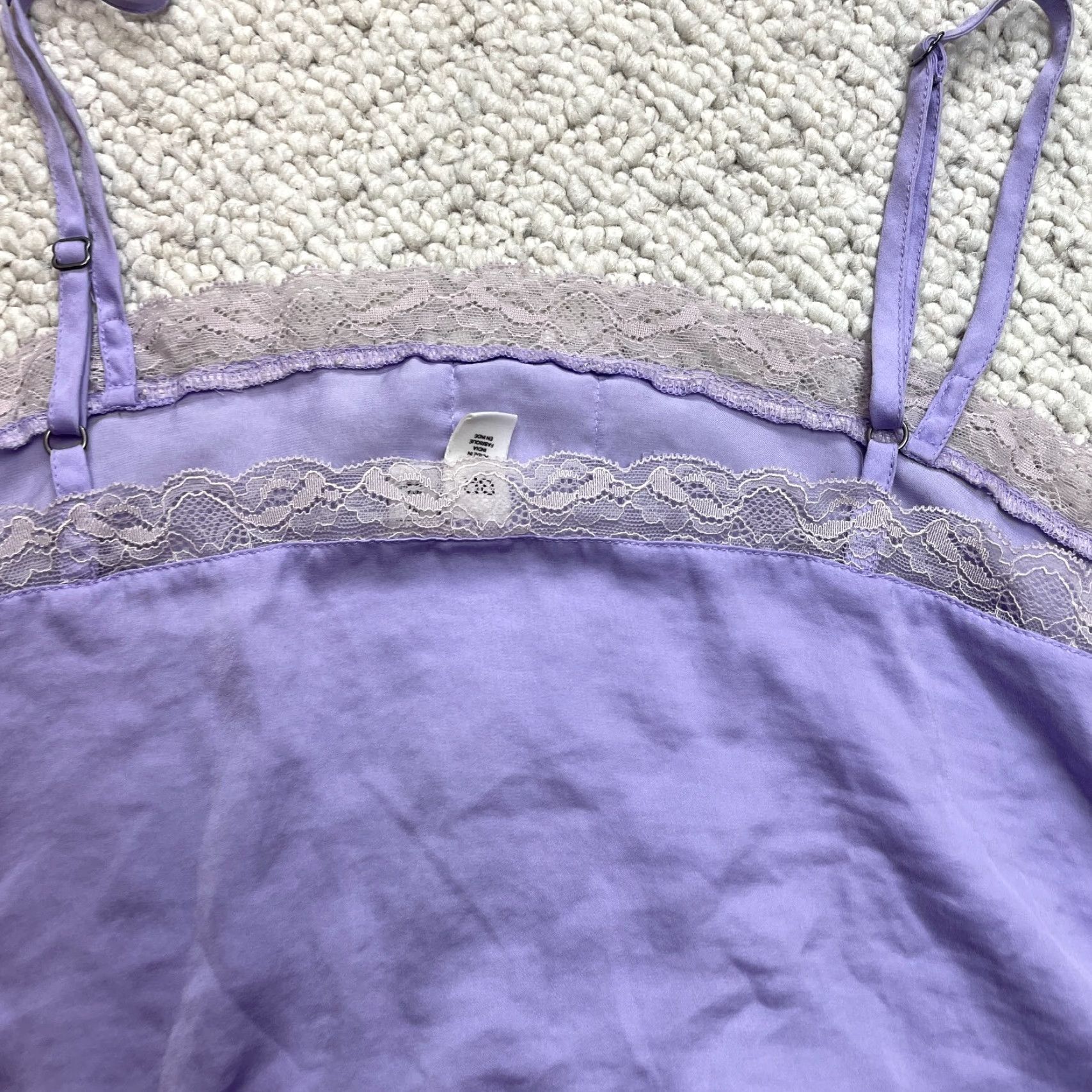 Vintage BP Crop Tank Top Womens M Purple Lace Trim Sleeveless Stretch Cami Ladies Tank Cropped Fashion Womens Size M / US 6-8 / IT 42-44 - 7 Thumbnail