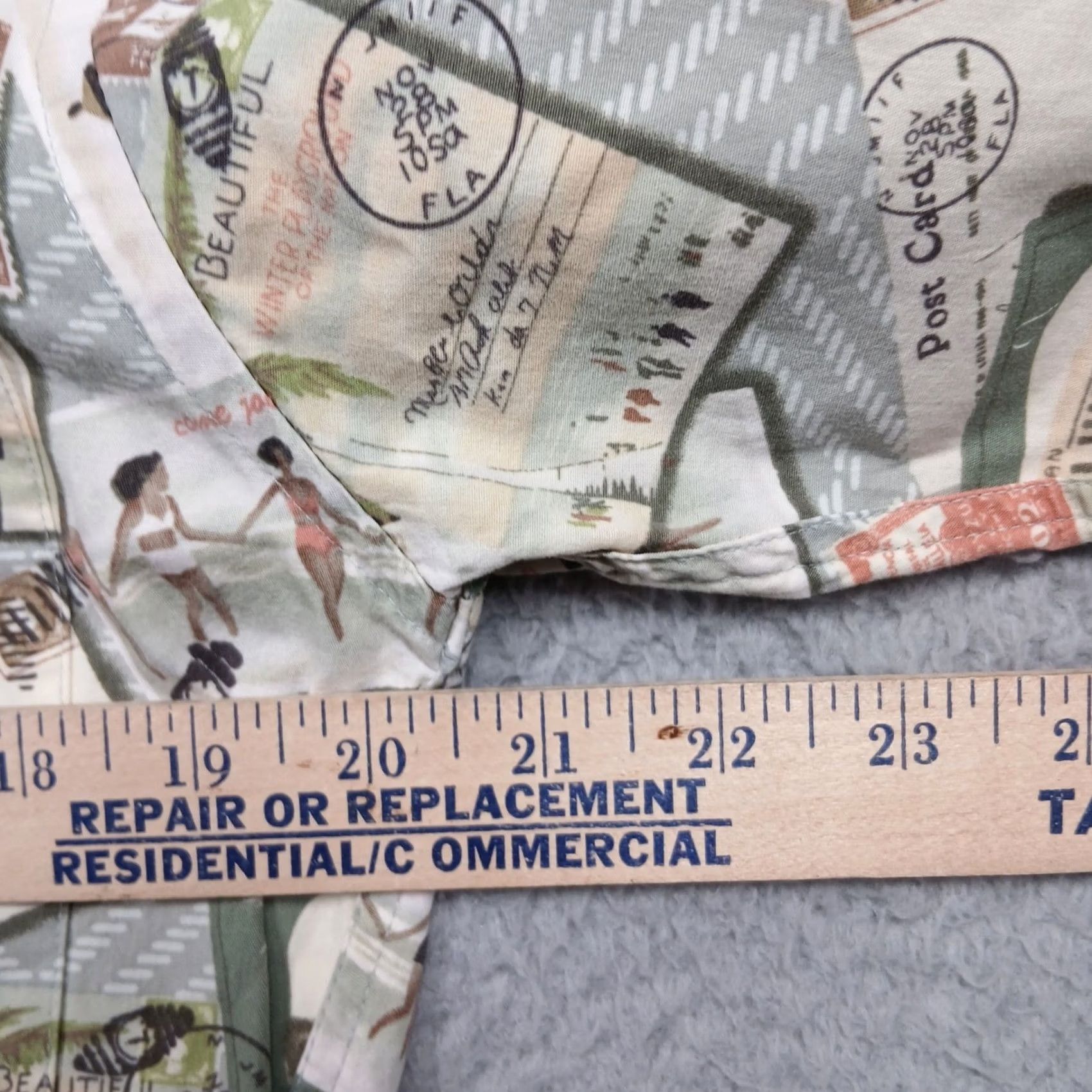 Vintage VINTAGE Moda Capra Hawaiian Shirt Mens S Short Sleeve Button-Down Cream Graphic Print Vintage Postcard Theme 90s? Travel Size US S / EU 44-46 / 1 - 5 Thumbnail