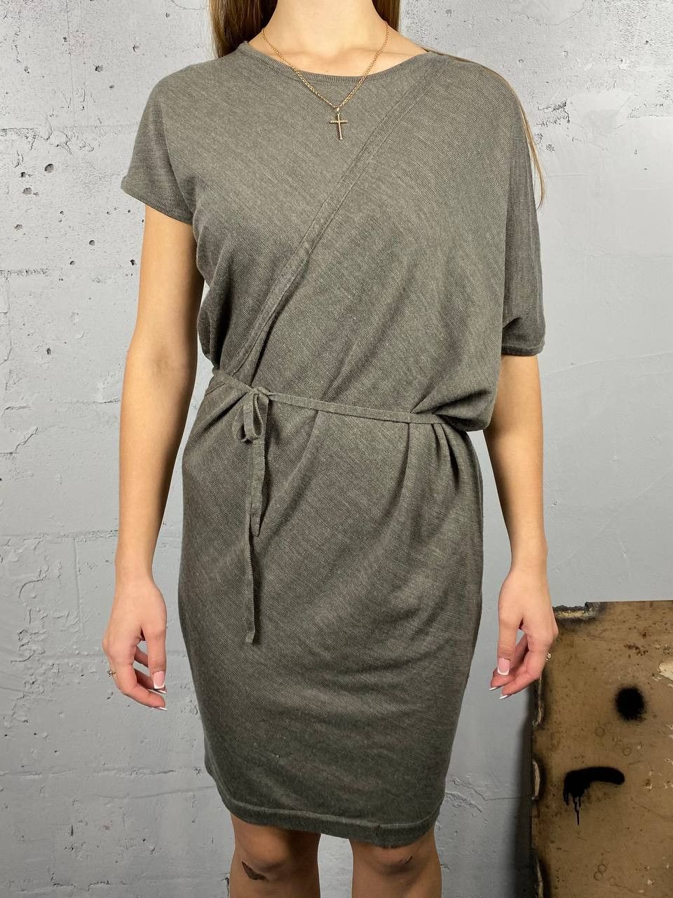 Asymmetrical 3.1 Phillip Lim Grey Wool Midi Dress