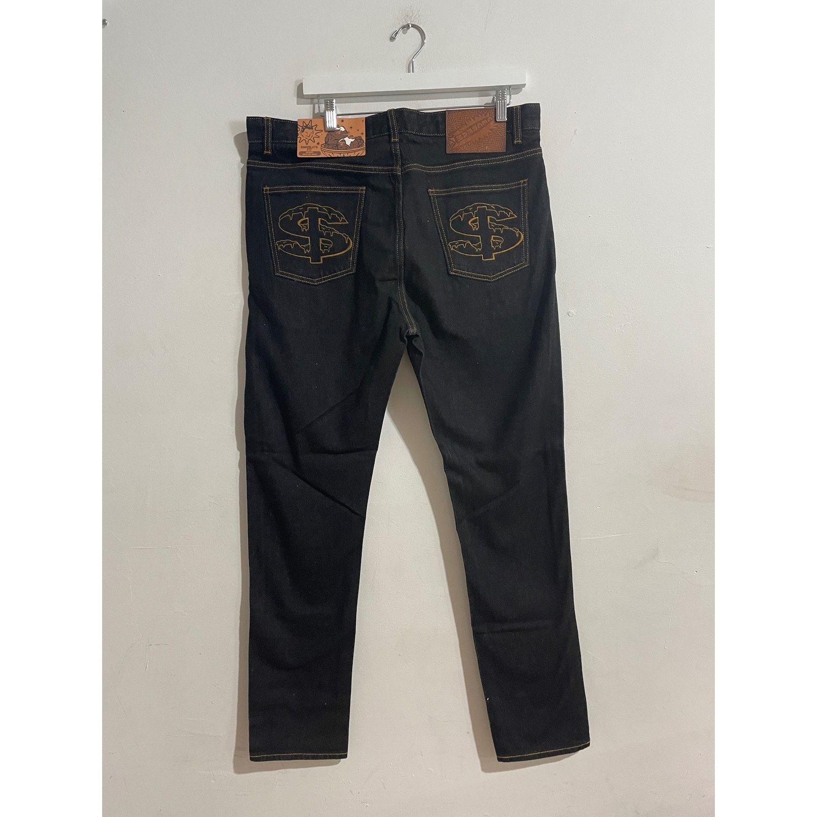Icecream ICECREAM CASH EMBROIDERED RAW BLACK JEAN SIZE 36 NEW Size US 36 / EU 52 - 2 Thumbnail