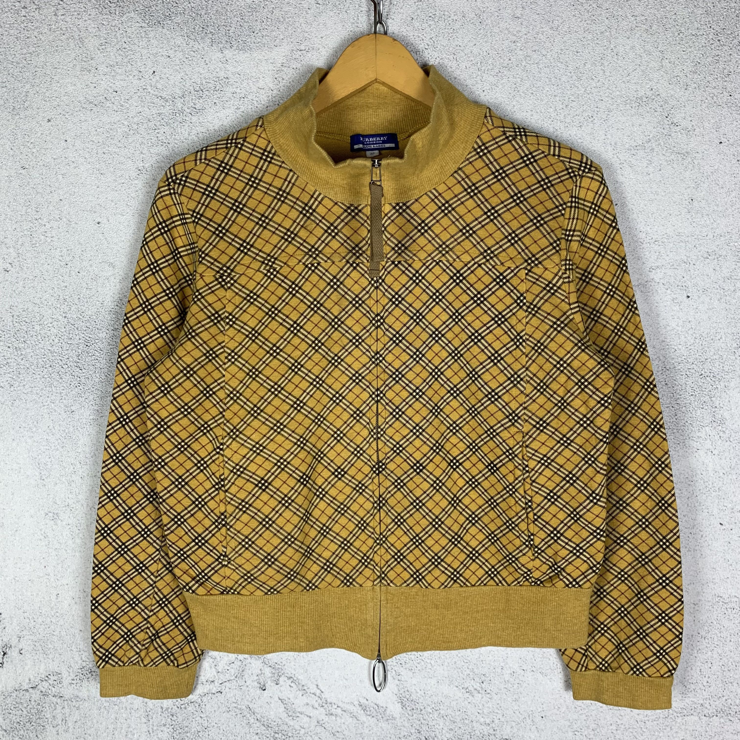 Burberry Vintage Burberry Blue Label Nova Check Zip Up Sweater Size S / US 4 / IT 40 - 1 Thumbnail