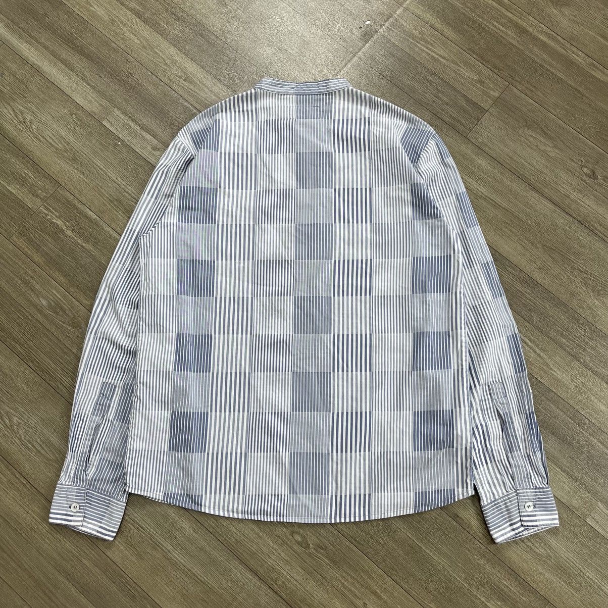 Emporio Armani Vintage Emporio Armani Striped Mandarin Collar Shirt Size US S / EU 44-46 / 1 - 16 Thumbnail