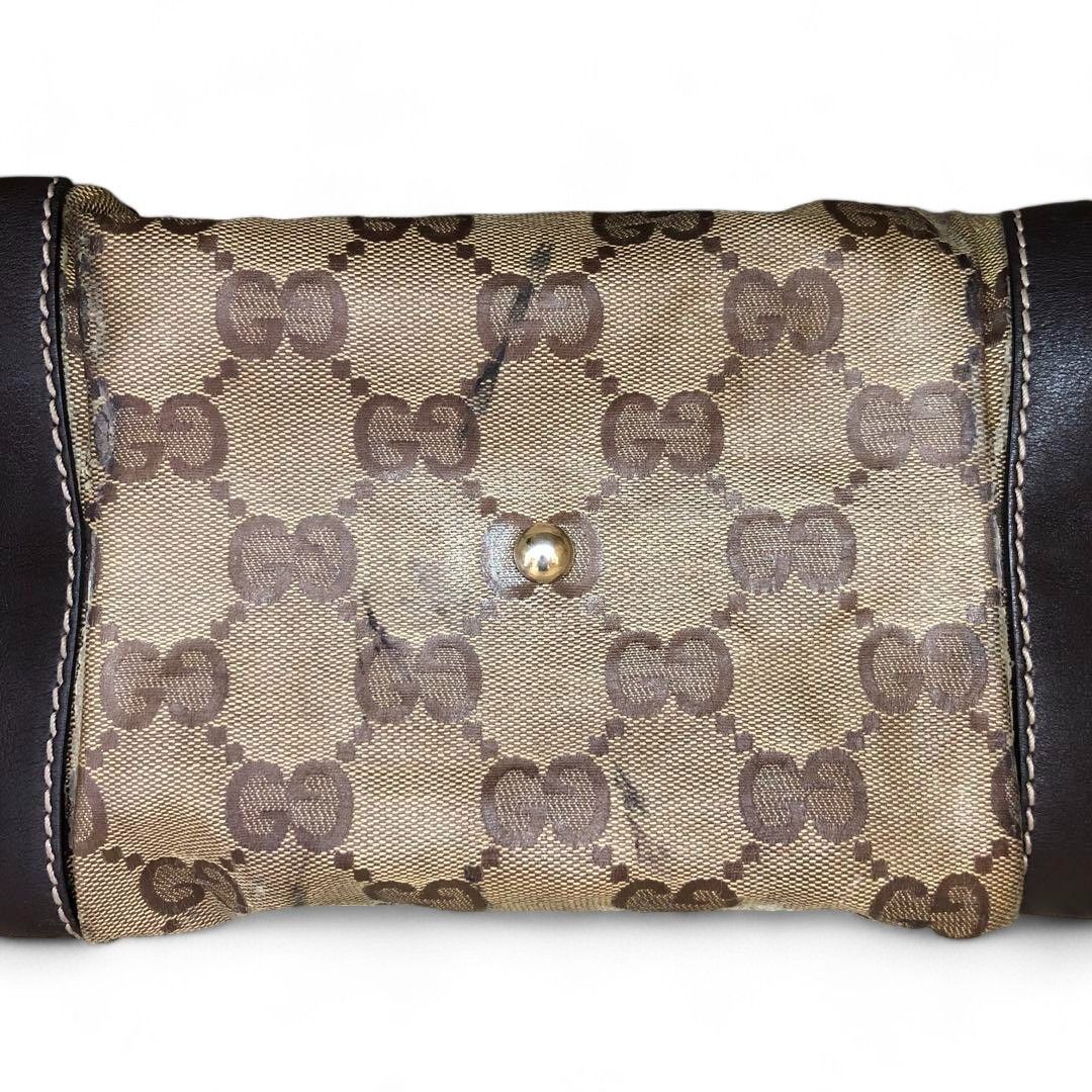 Gucci Gucci - Crystal Handbag Beige Brown Nylon Coated Canvas Size ONE SIZE - 11 Thumbnail