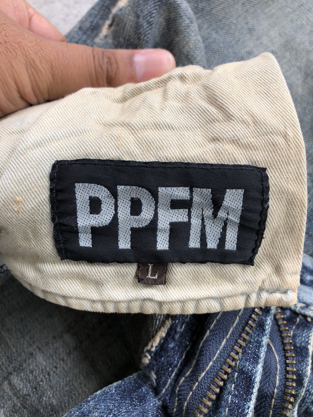 PPFM PPFM Double Waist Distressed Jeans Size US 33 - 15 Thumbnail