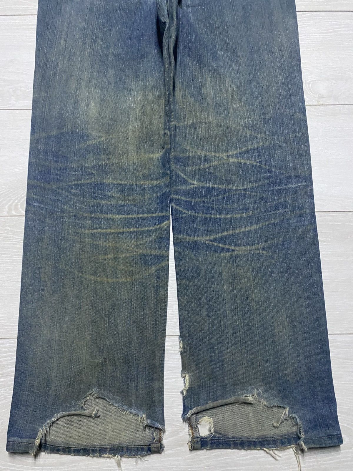 Edwin Vintage Edwin 404 Crazy Mud Wash Distressed Jeans Size US 34 / EU 50 - 10 Thumbnail