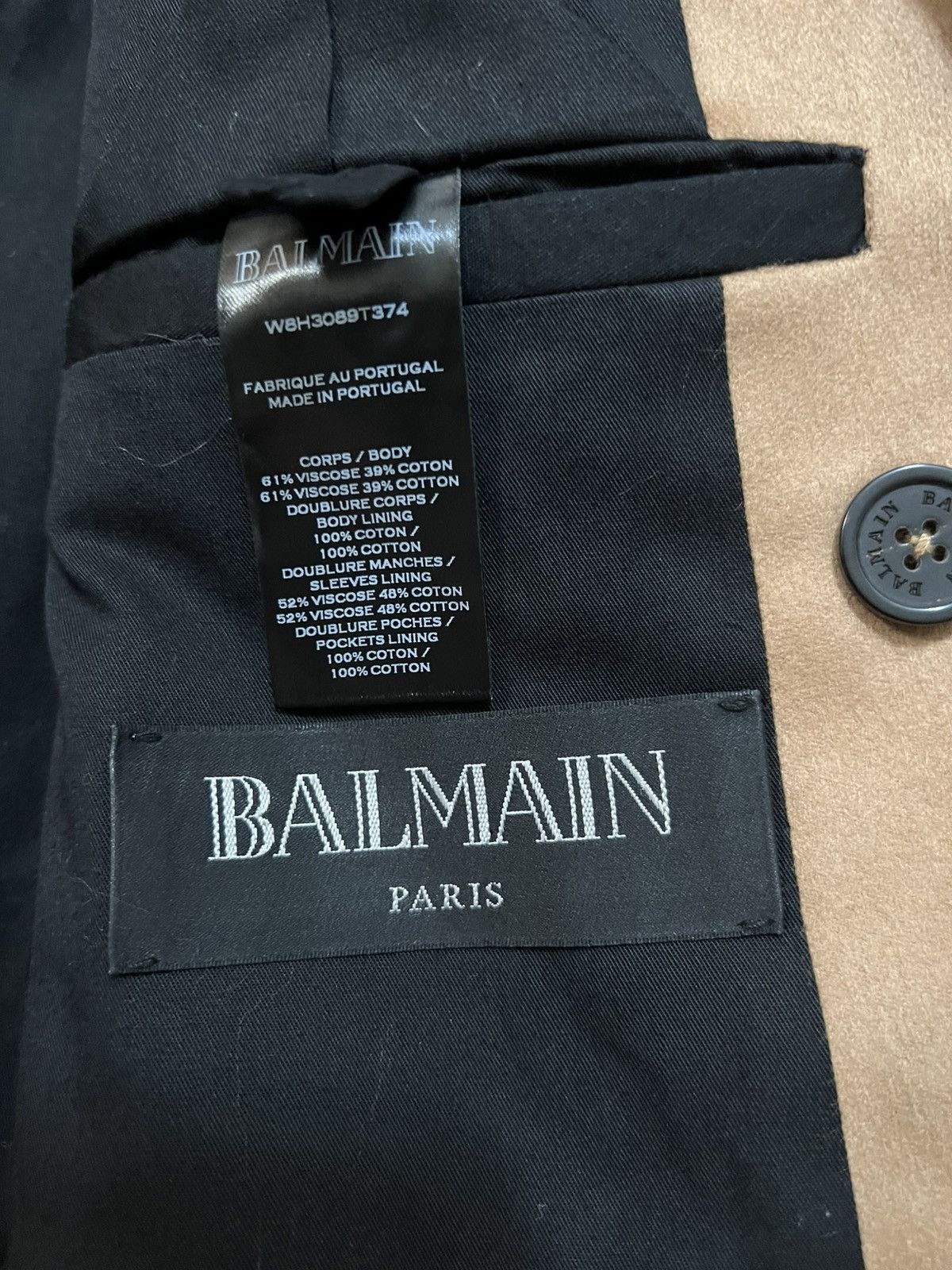 Balmain Balmain - Slim-Fit Double-Breasted Coat - Camel size 54 Size US L / EU 52-54 / 3 - 9 Thumbnail